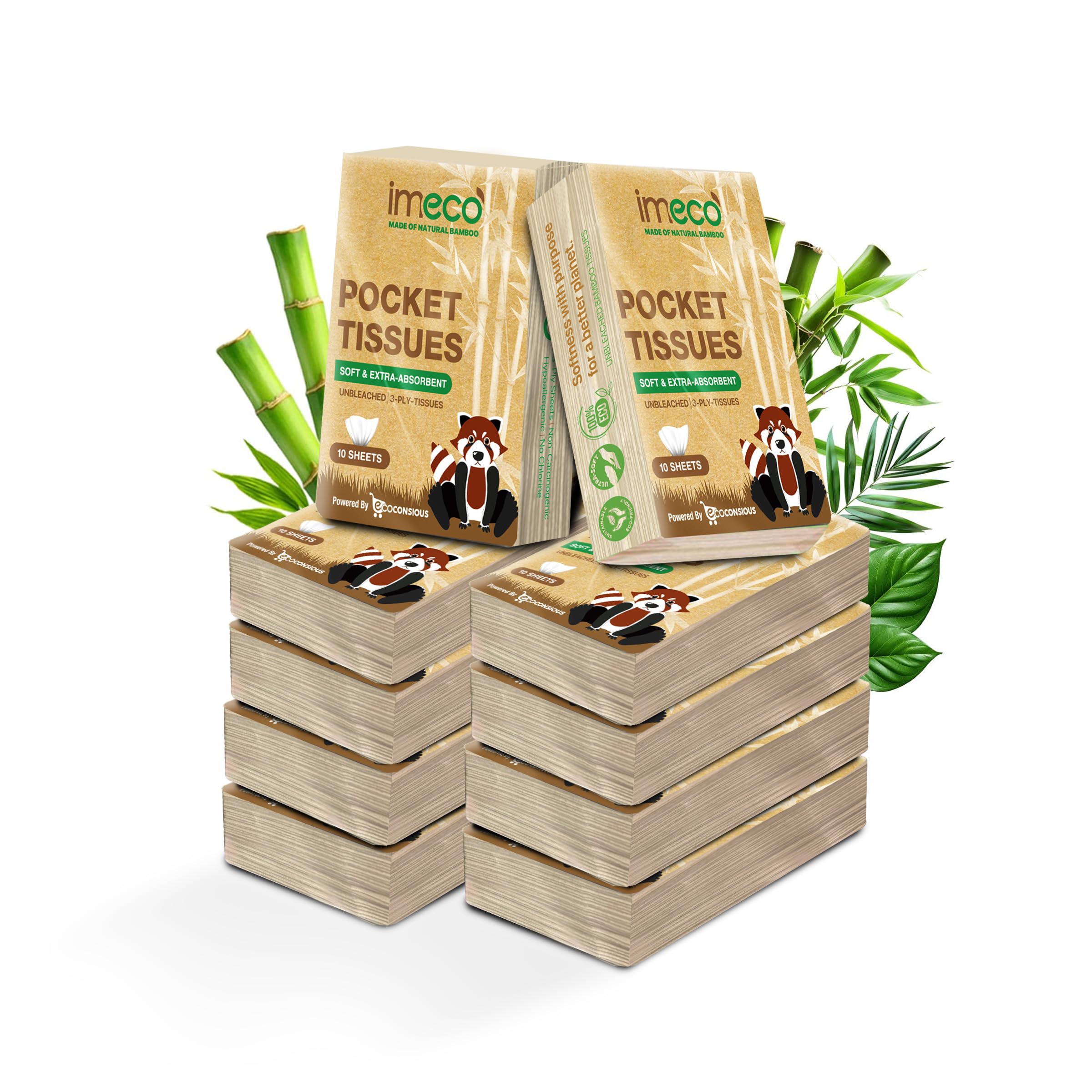 IMECO Facial Pocket Tissue Combo - 100 Pulls (10 Pulls Pack X 10) | Soft, Gentle & Travel-Friendly | For Home, Office & On-the-Go Use-picture-42
