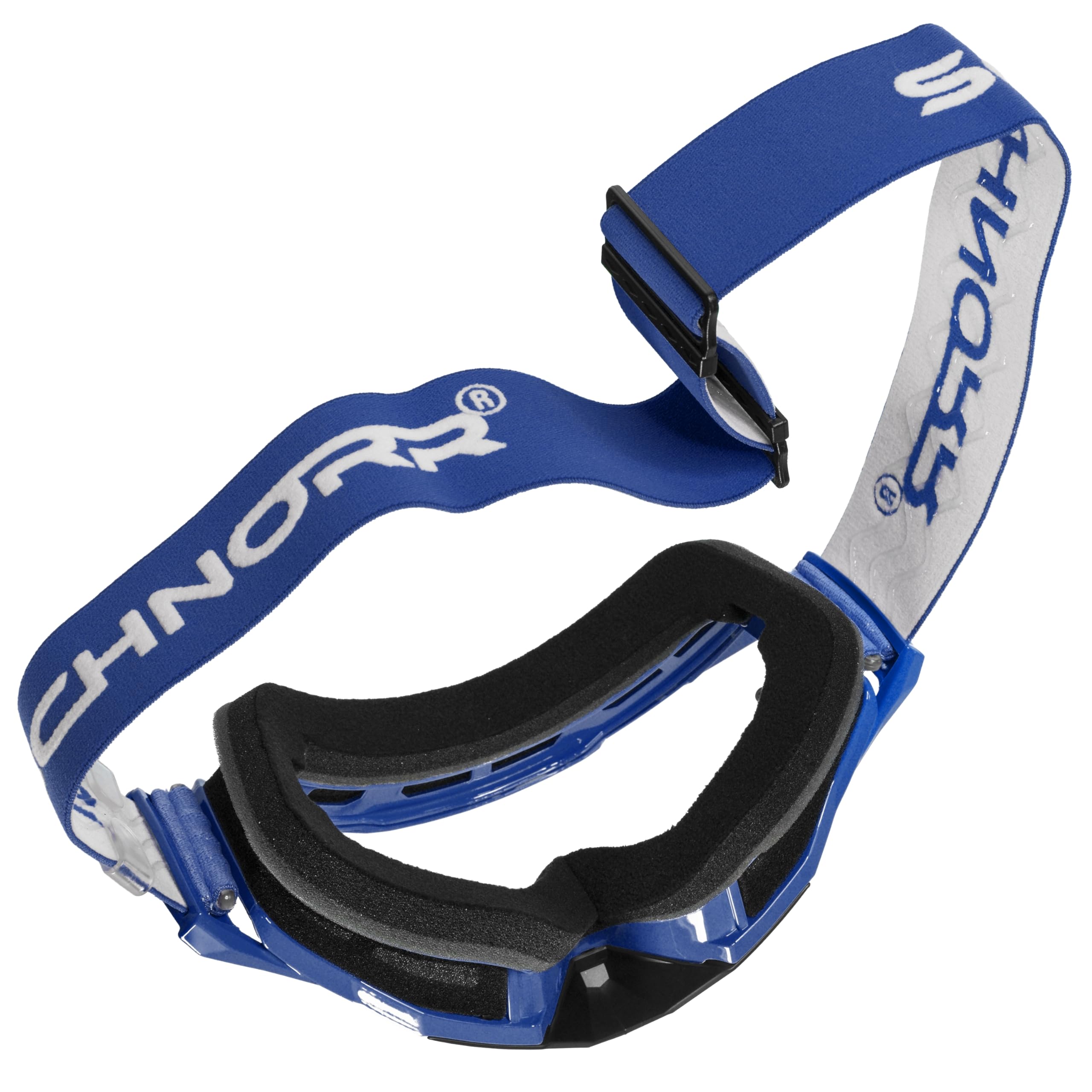 SCHNORR MX Neo Motocross Goggles Clear Lens Anti Fog Tear-Off + Vetro di ricambio Argento