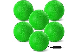 Indoor Outdoor Play Equipment for Kids & Adults-6 Pack Rubber Green Balls...