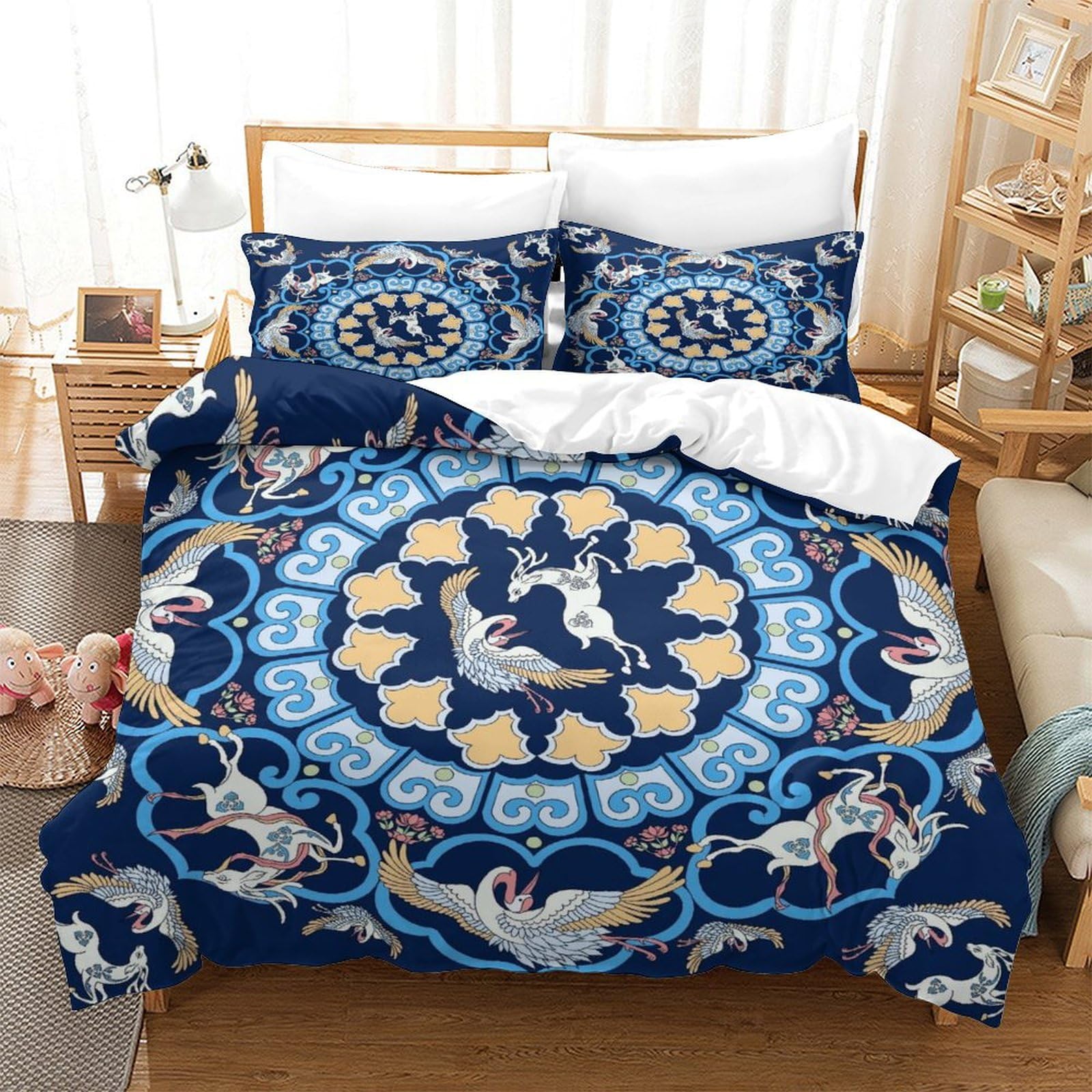 Stampato in 3D Pronipote tibetano Copertina Stampata Microfibra Disegnata Biancheria Da Letto Ipoallergenico Con 2 Federe,King（220x240cm）, Per Adolescenti E Adulti