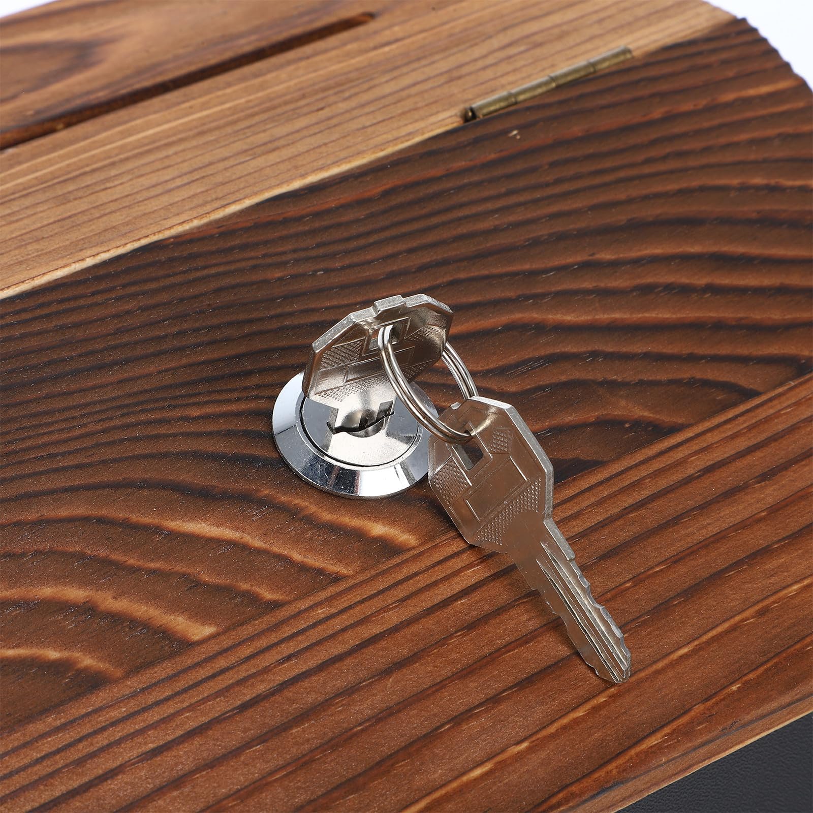 Buzón de Sugerencias con y Tornillos Caja de Donaciones y Pizarra con de Madera con Cerradura para Fácil Instalación para Montaje en Pared en Restaurantes