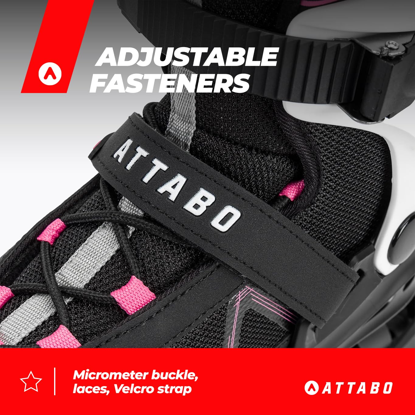 ATTABO Patines en línea Bliss para Mujer 37-42 EU Comodidad y Seguridad Bota Semirrígida Chasis de Aluminio Ruedas 80 mm PU Rodamientos ABEC-7 Ajustable Color Rosa