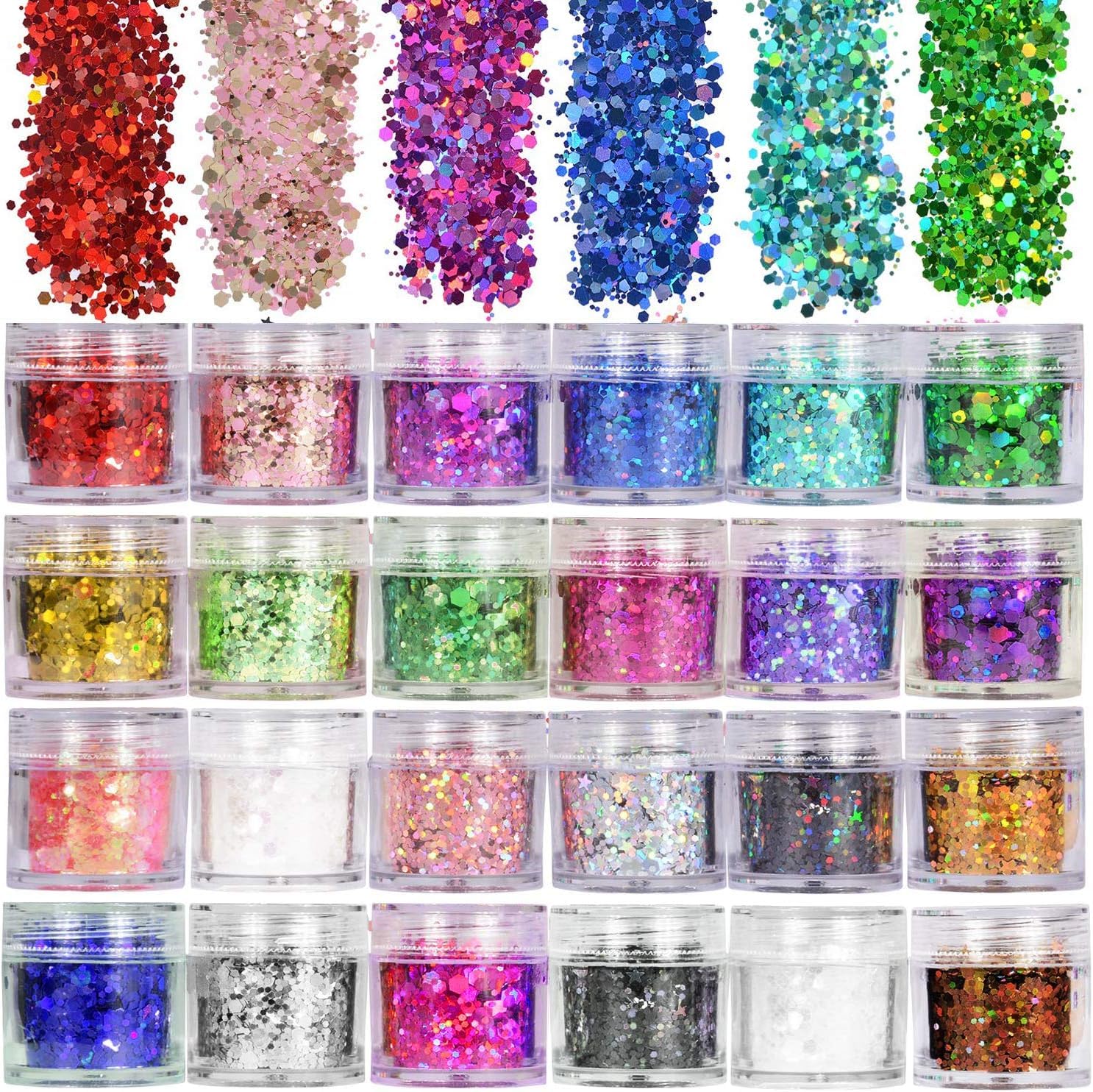 Amazon.co.jp: 24個 グリッタースパンコール ジェルネイル ネイル