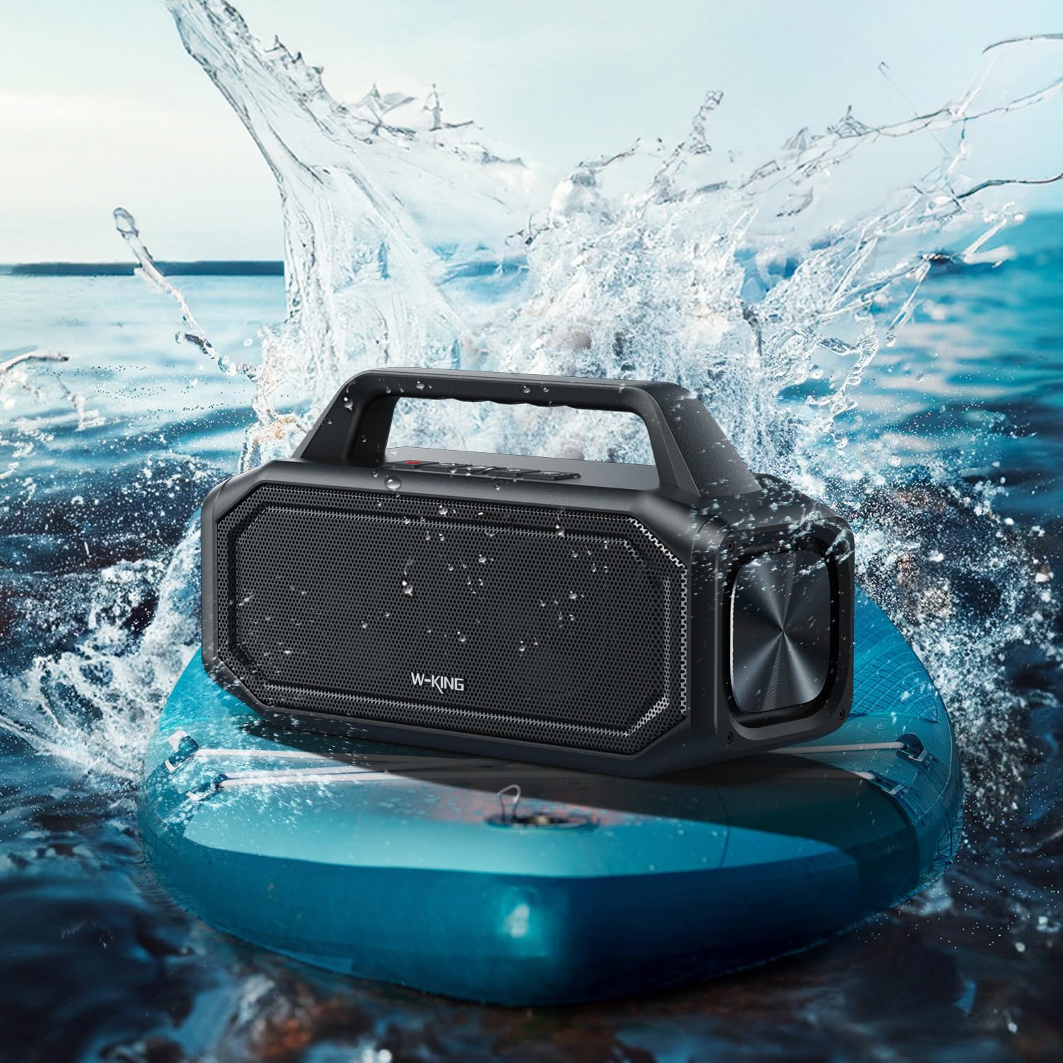 W-KING Altoparlanti Bluetooth wireless da 80 W, altoparlanti portatili per esterni ad alta voce con Bass Boost, accoppiamento stereo, ricarica inversa, altoparlante Bluetooth impermeabile IPX6,