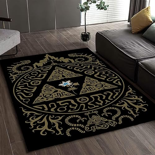 Rugendary Alfombra popular de videojuegos para sala de juegos, alfombra redonda para el suelo, alfombra para silla de juegos, decoración de alfombra