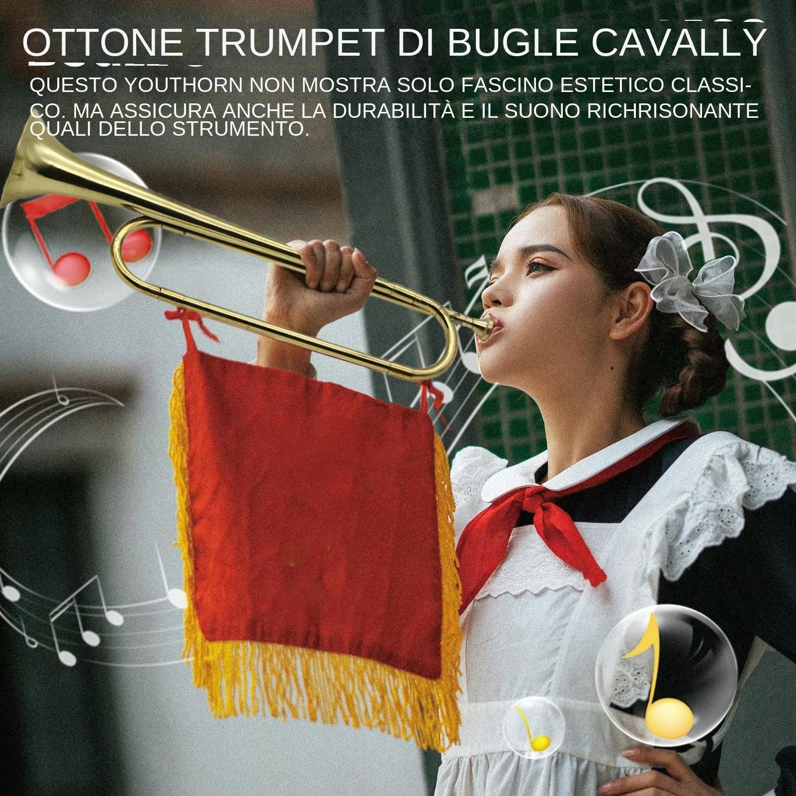 Rittertrompete,Taschentrompete | Tragbares Kavallerie-Trompete,Horn Standard Retro Tragbares Musikinstrument Standard Retro B für