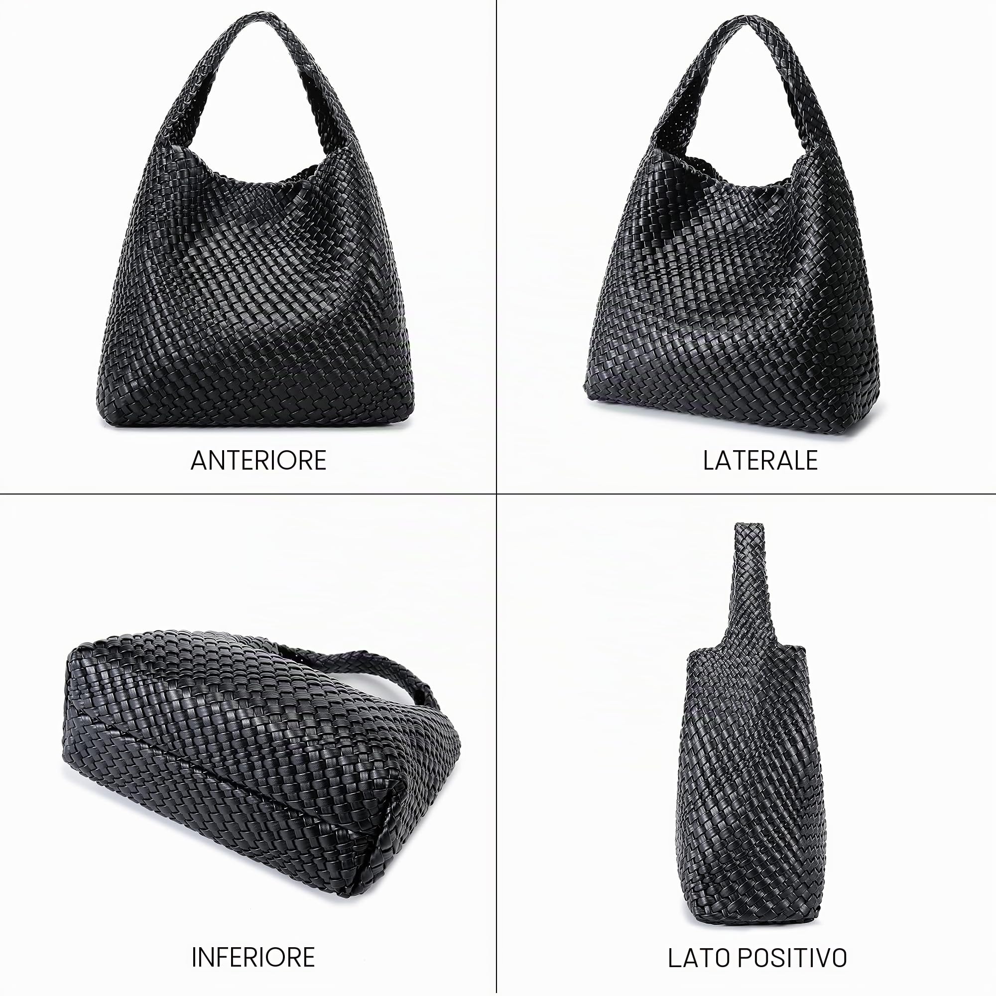 Borsa da donna in tessuto alla moda con manico superiore, morbida borsa a tracolla estiva Hobo Tote Bag