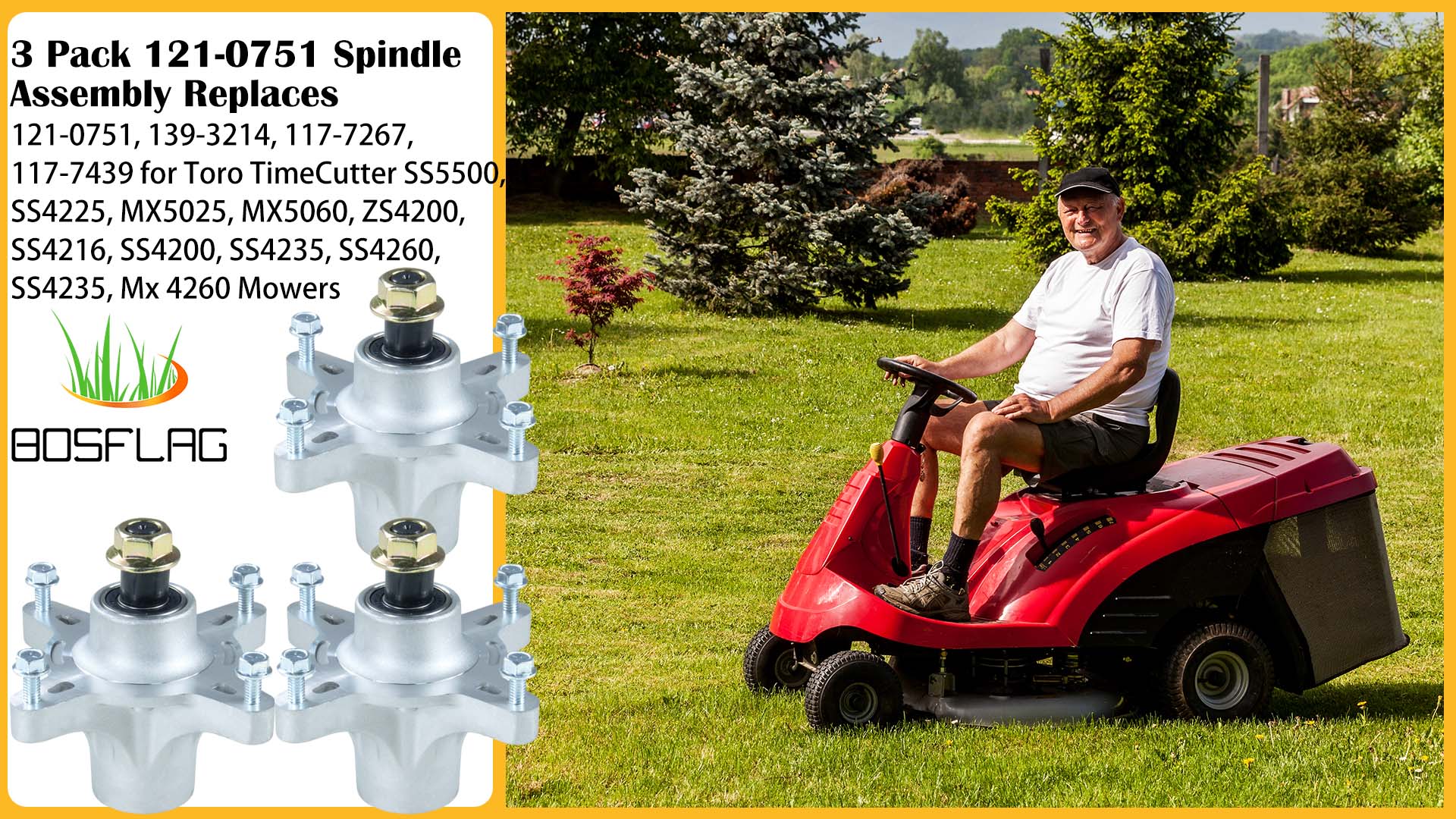 Ricambio Tosaerba Zero-turn Assemblaggio Mandrino Ponte Per