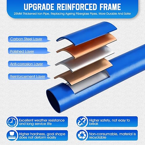 Miniatura 6 de Football Throwing Net, Upgrade Heavy Duty Metal Frame Quarterback Training Equipment Throwing Machine with 1-4 Targets, Easy Setup Football Target