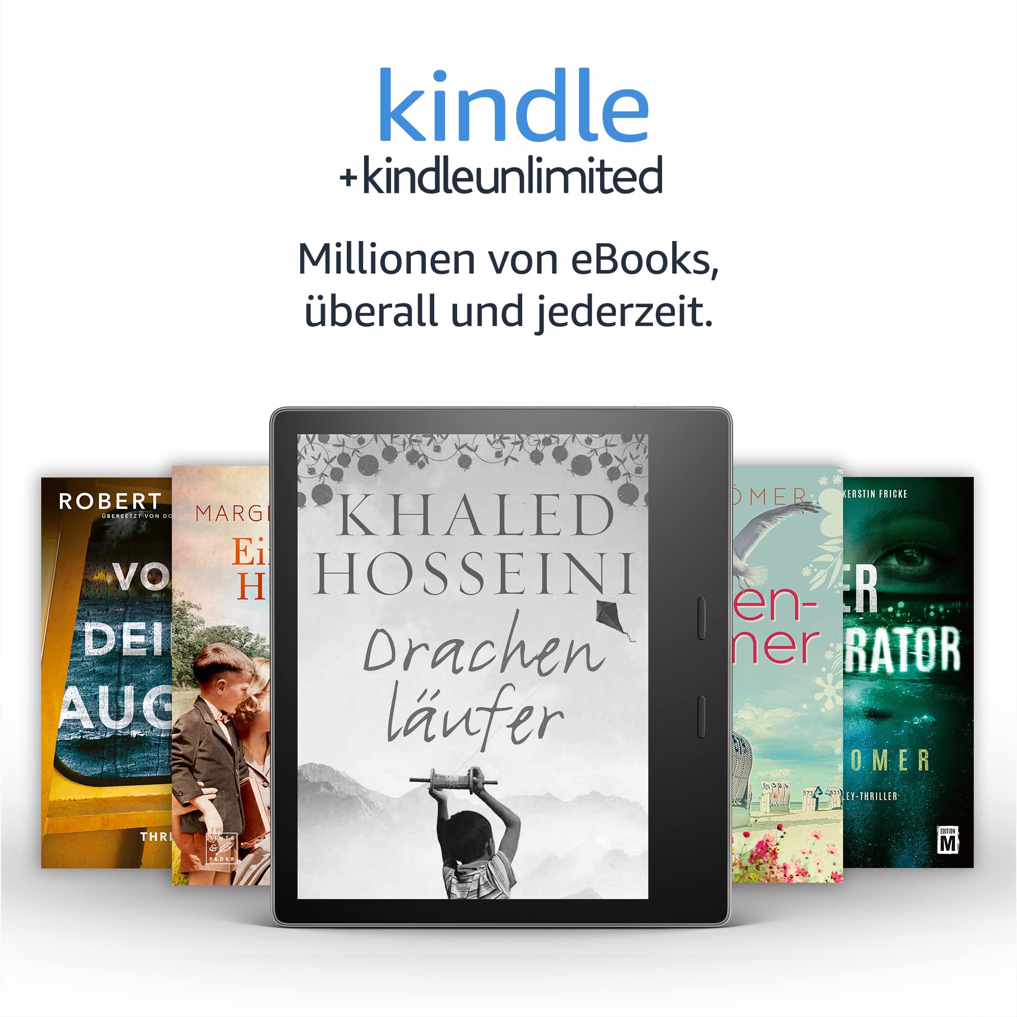 Kindle Oasis, Leselicht mit verstellbarer Farbtemperatur, wasserfest, 32 GB, WLAN, gratis Mobilfunkverbindung + WLAN, Grafit