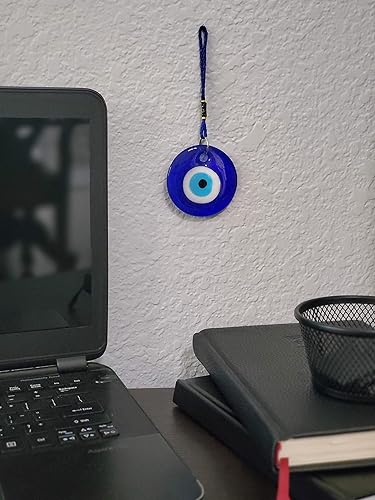 Miniatura 7 de LUCKBOOSTIUM - Amuleto de cristal colgante de ojo de mal de suerte, ojo malvado representa el símbolo de todo ojo de Dios, cristal en un cordón