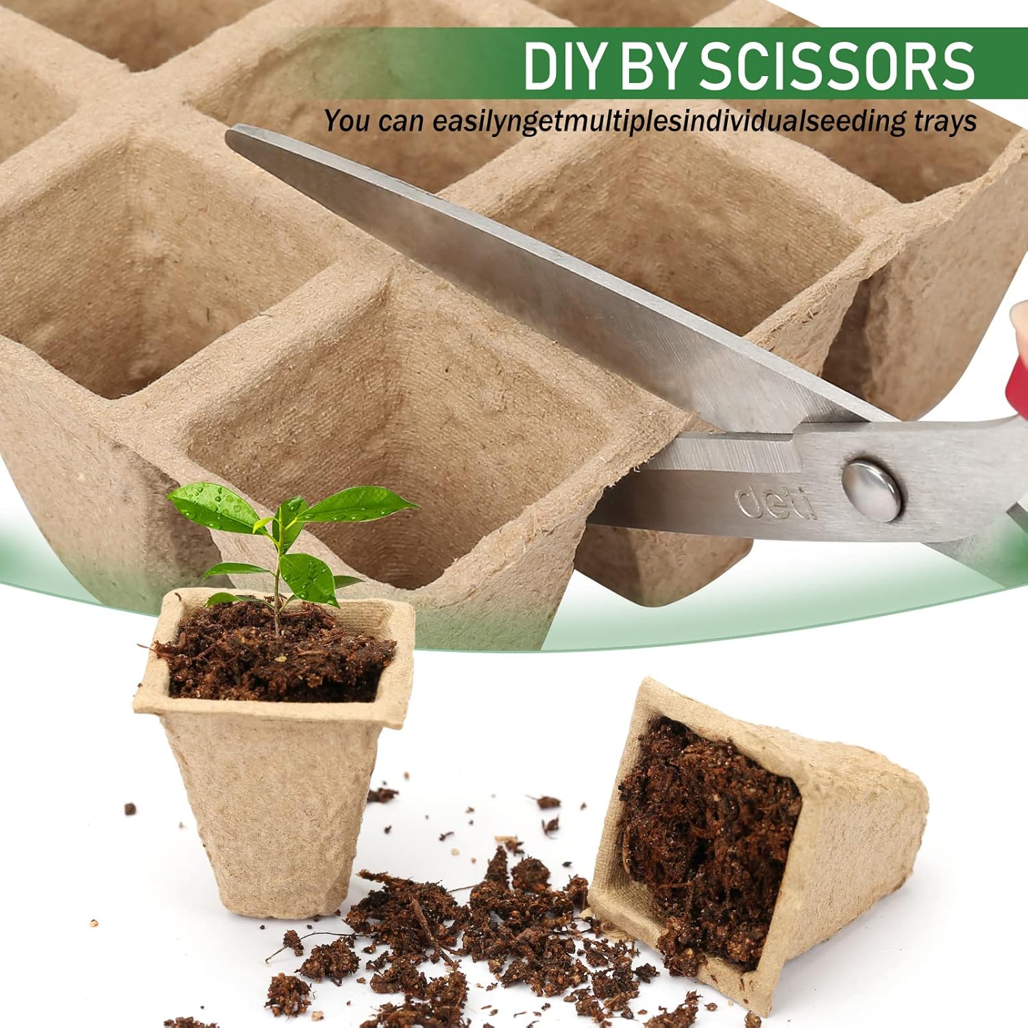 Propagation Pots in a Set,12pcs 144 Grid Cultivation Pot Made of Wood