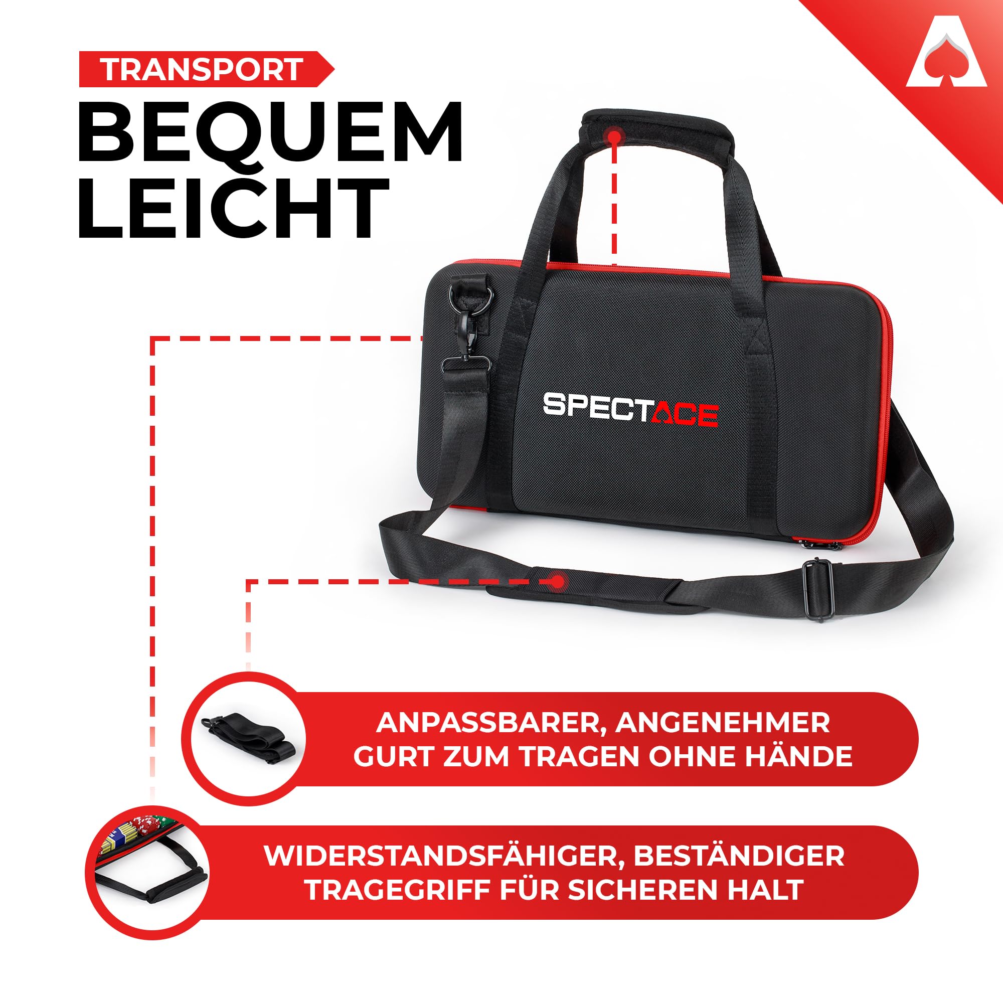 Pokerkoffer | PokerSet mit 300 Pokerchips je 11,5 g im Casino Stil - Poker Chips Set + Goldene Kartenspiel als Geschenk