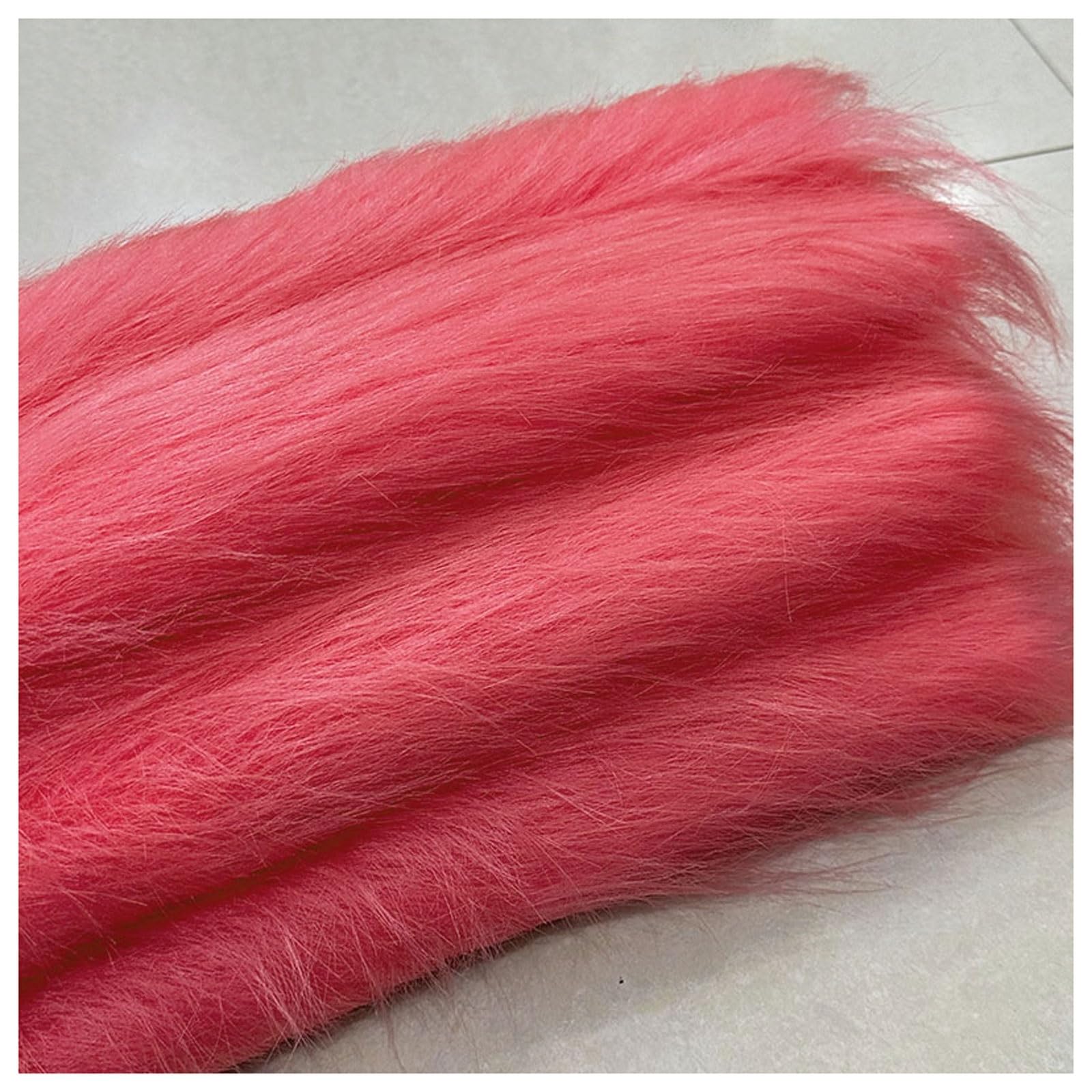 Shaggy Faux Fur Fabric 68 Colors Soft Plush12cm Long Pile Fake Fur Materials Craft Fabric, for Christmas Ornaments, Fursuit, Cosplay, Costume, Gnome Beards, Craft Supply, 50x180cm (Color : Watermelon โ image 1