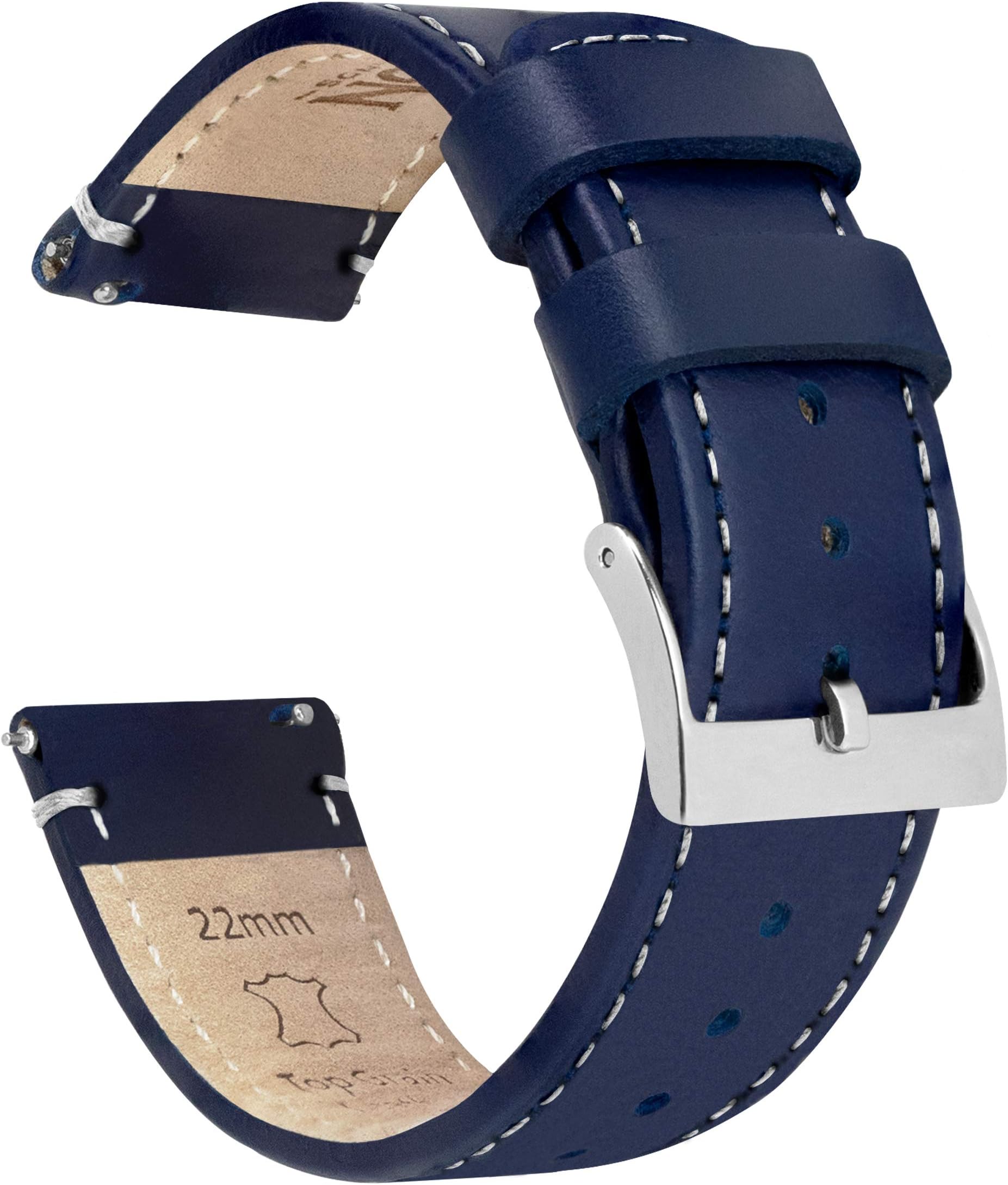 Barton Quick Release - Top Grain Leather Watch Band Strap - Choice of Width - 16mm, 18mm, 19mm, 20mm, 21mm 22mm, 23mm or 24mm