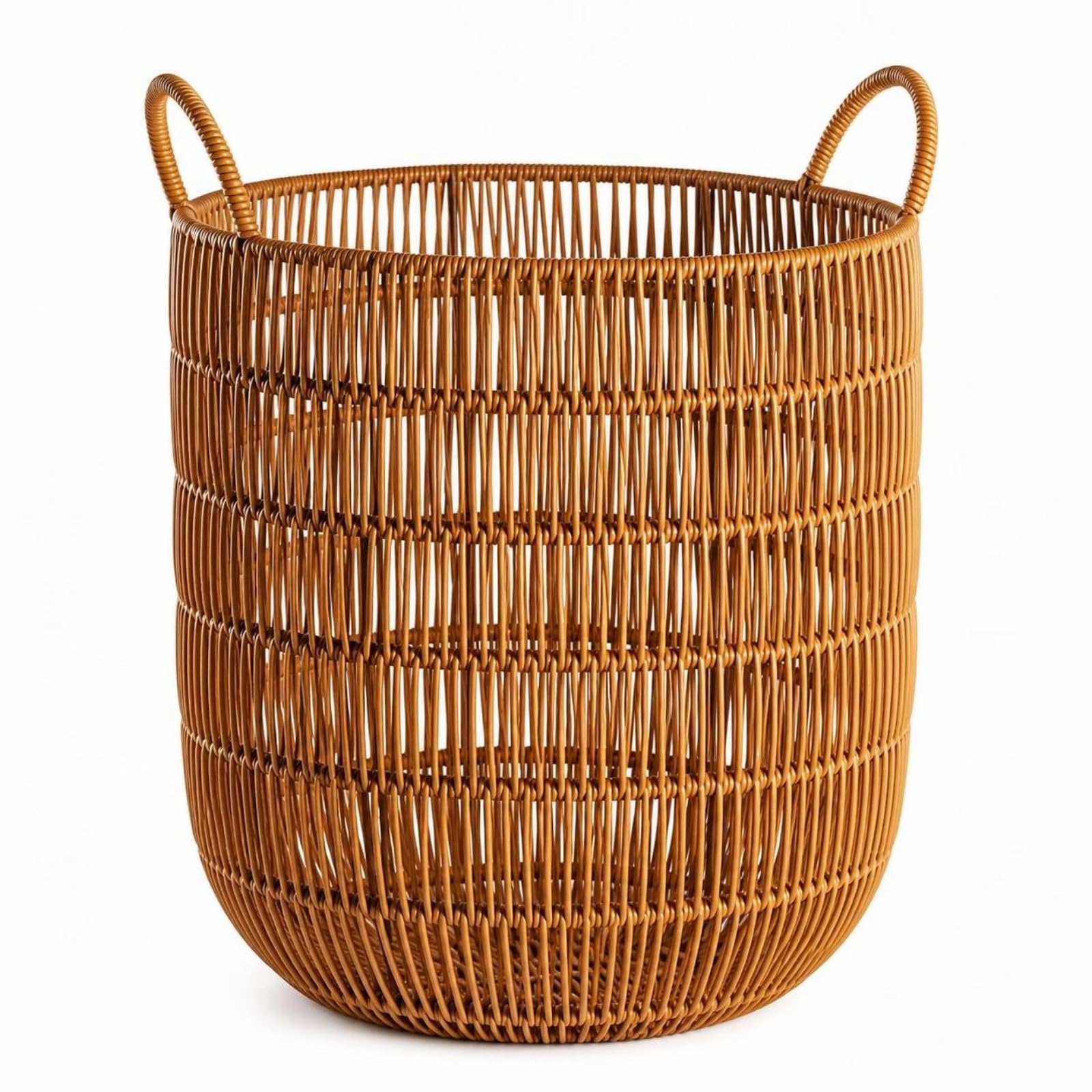 Cesto in Rattan Stabile Contenitore | Decorativo, Robusto, Cestino, per Cameretta, Famiglie, Neonati