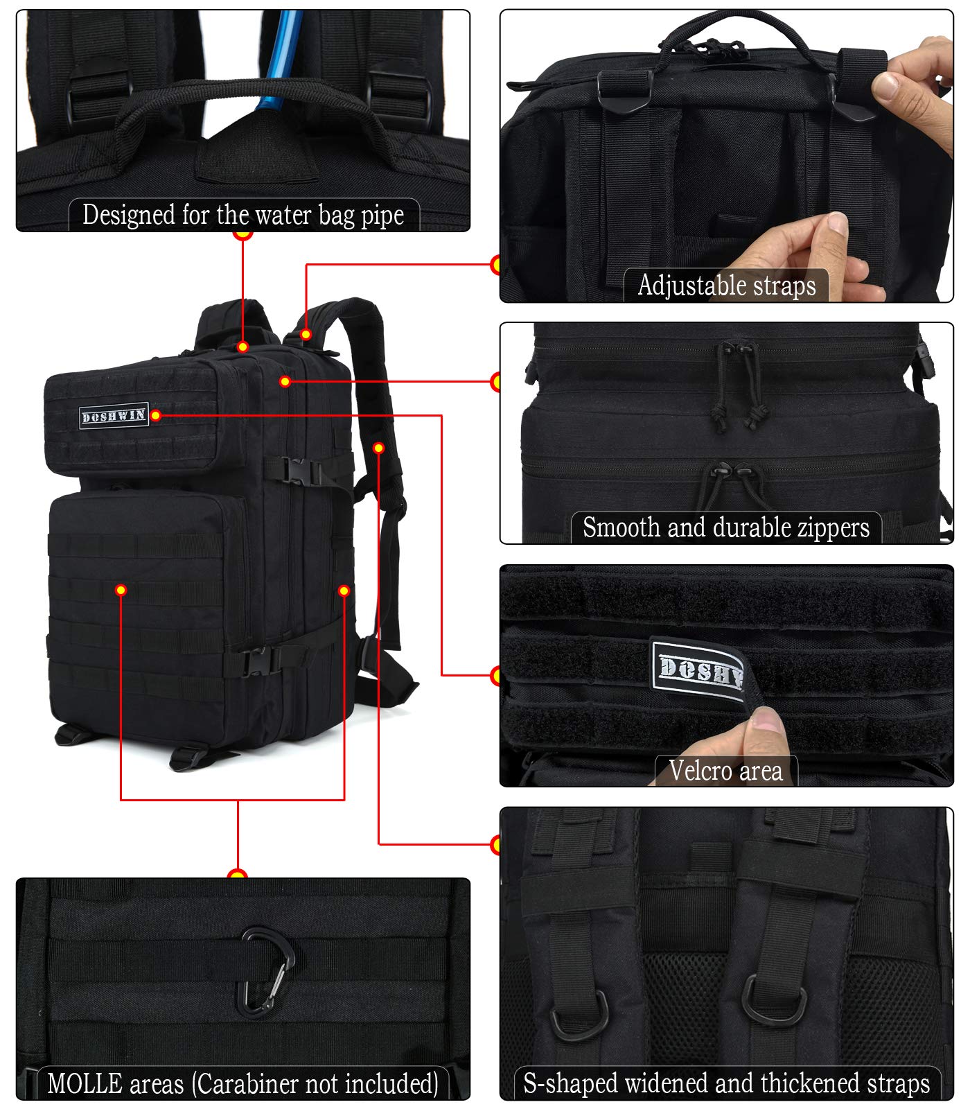 40L Sac à Dos Militaire Tactique Armee Molle de Randonnée Voyage Trekking