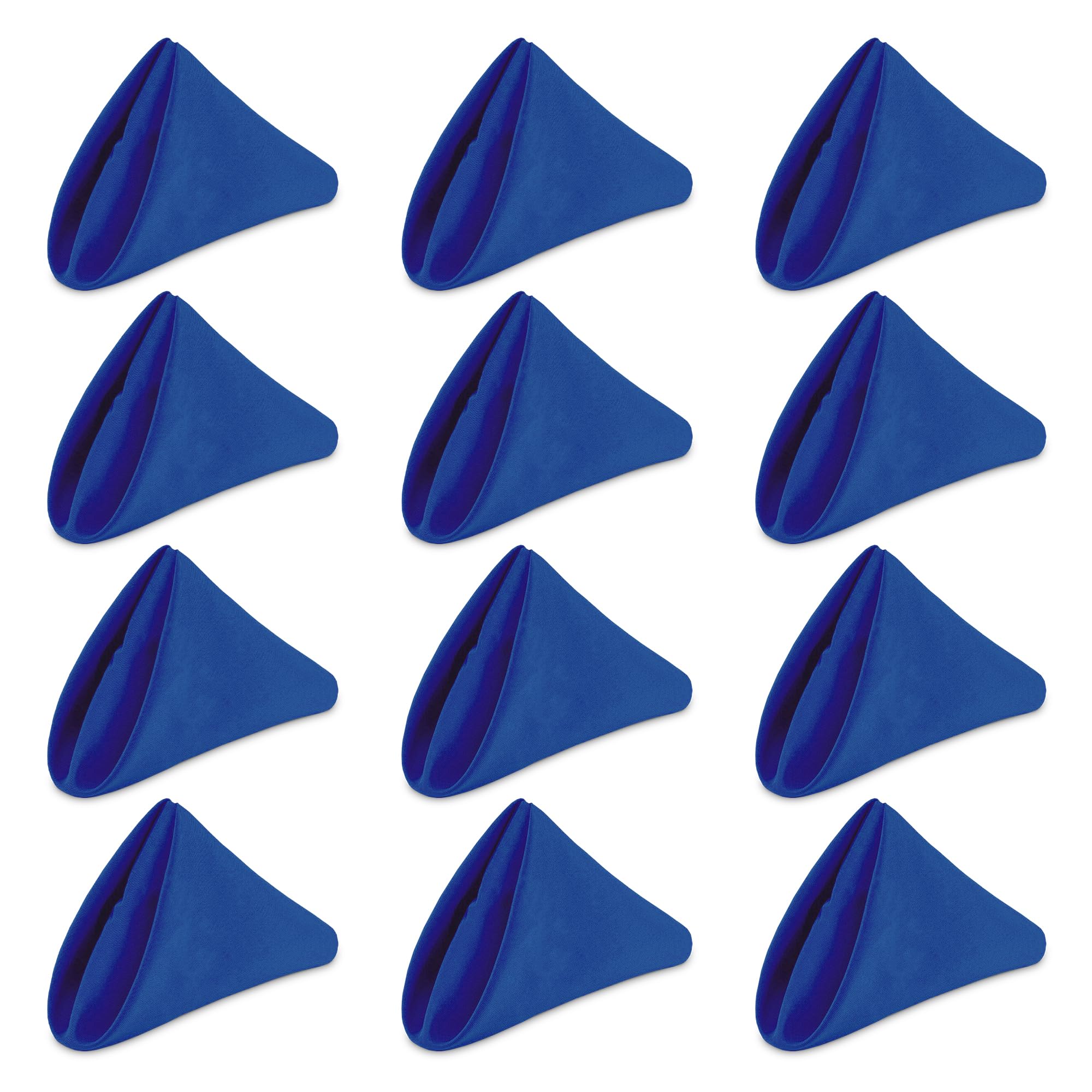 WedDecor 20 x 20 Inch 100% Polyester Cloth Napkins Royal Blue, 12pcs โ image 1
