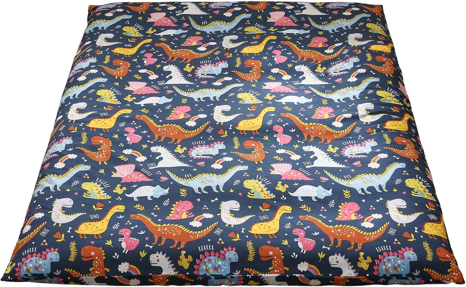 MAXYOYO Mattress Cover for Traditional Japanese Futon Mattress, Futon Floor Mattress Cover with Zipper, Super Soft and Machine Washable, Dinosaur, Queen