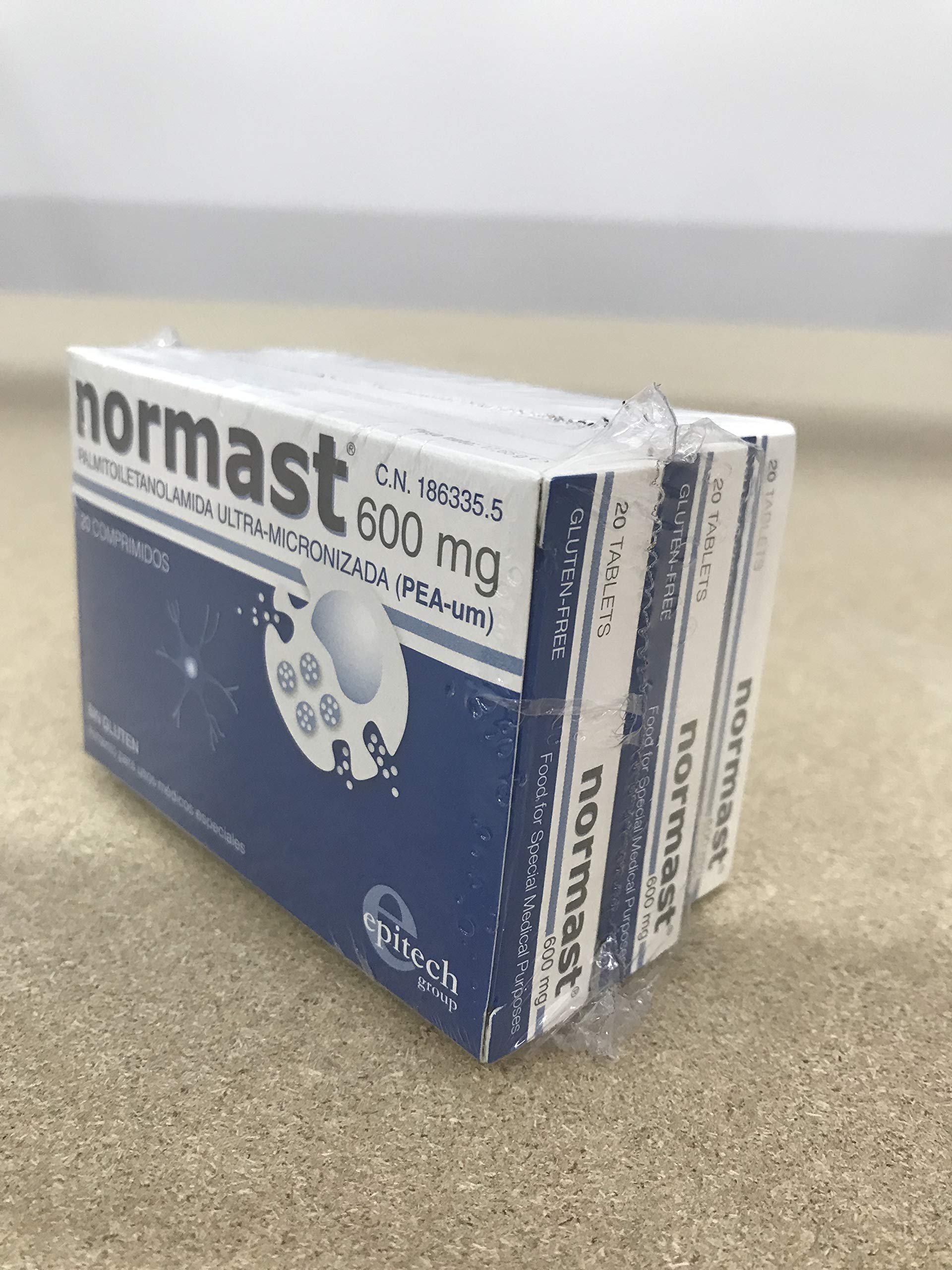 Normast Pack Ahorro Epitech Alimento Usos Médicos, 600 mg, 60 Comp, 3 Pack | PEA Ultramicronizada, Control Integral del Dolor