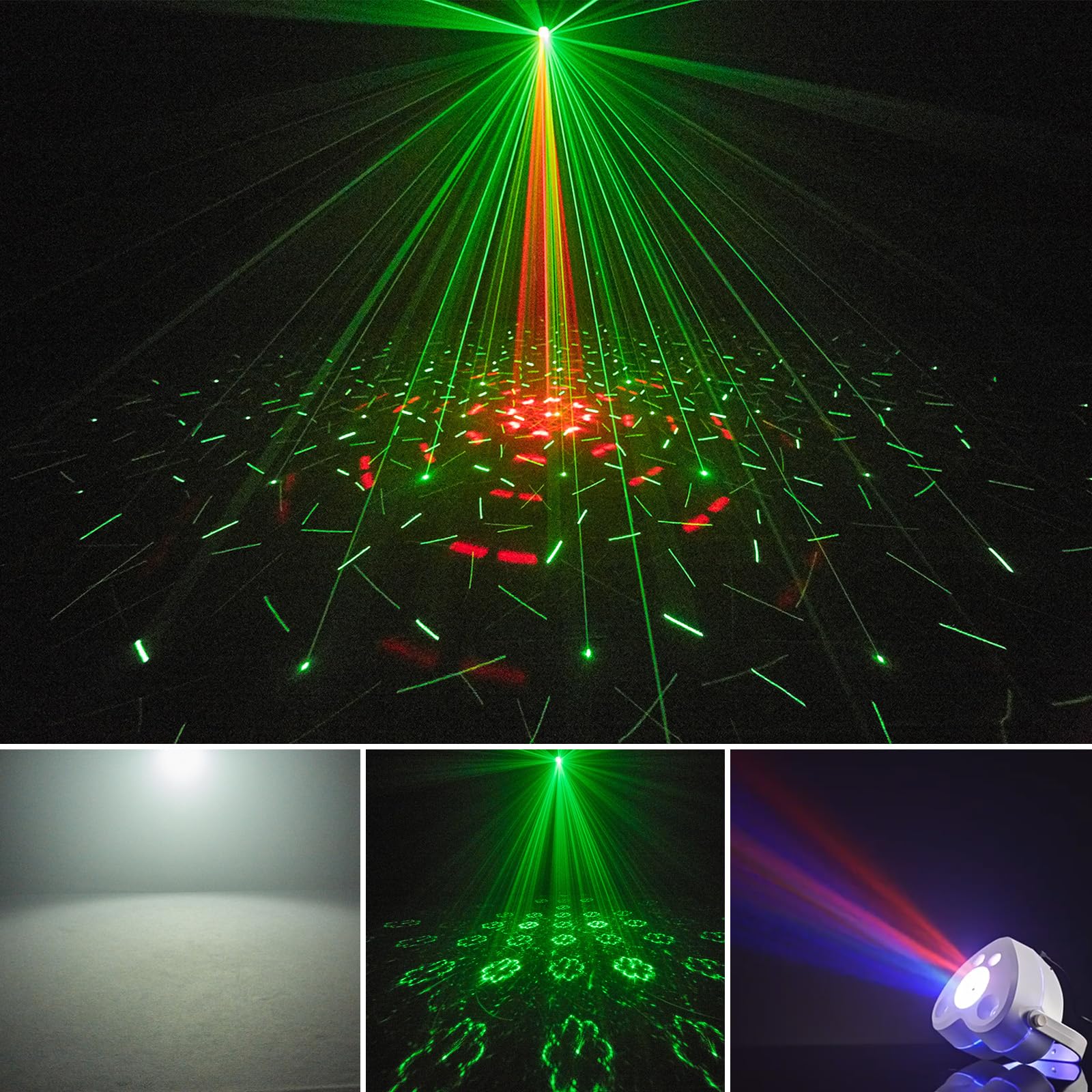 Éclairage de scène 3 en 1 LED stroboscopique RG LED DJ Éclairage DMX Activé par le son Lumière disco pour club, bar, karaoké, mariage, événement et spectacle