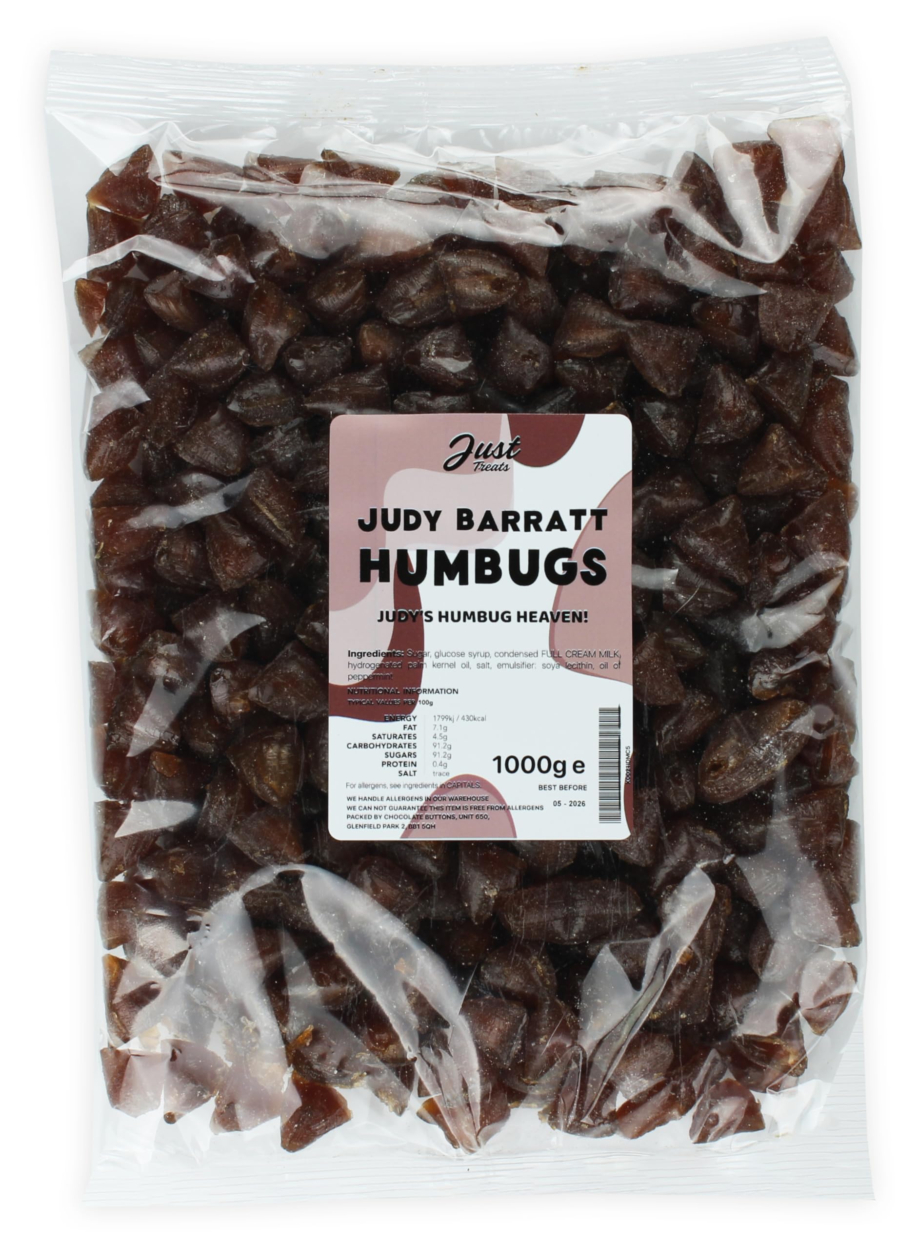 Just Treats Judy Barratt Humbugs 1kg Party Bag