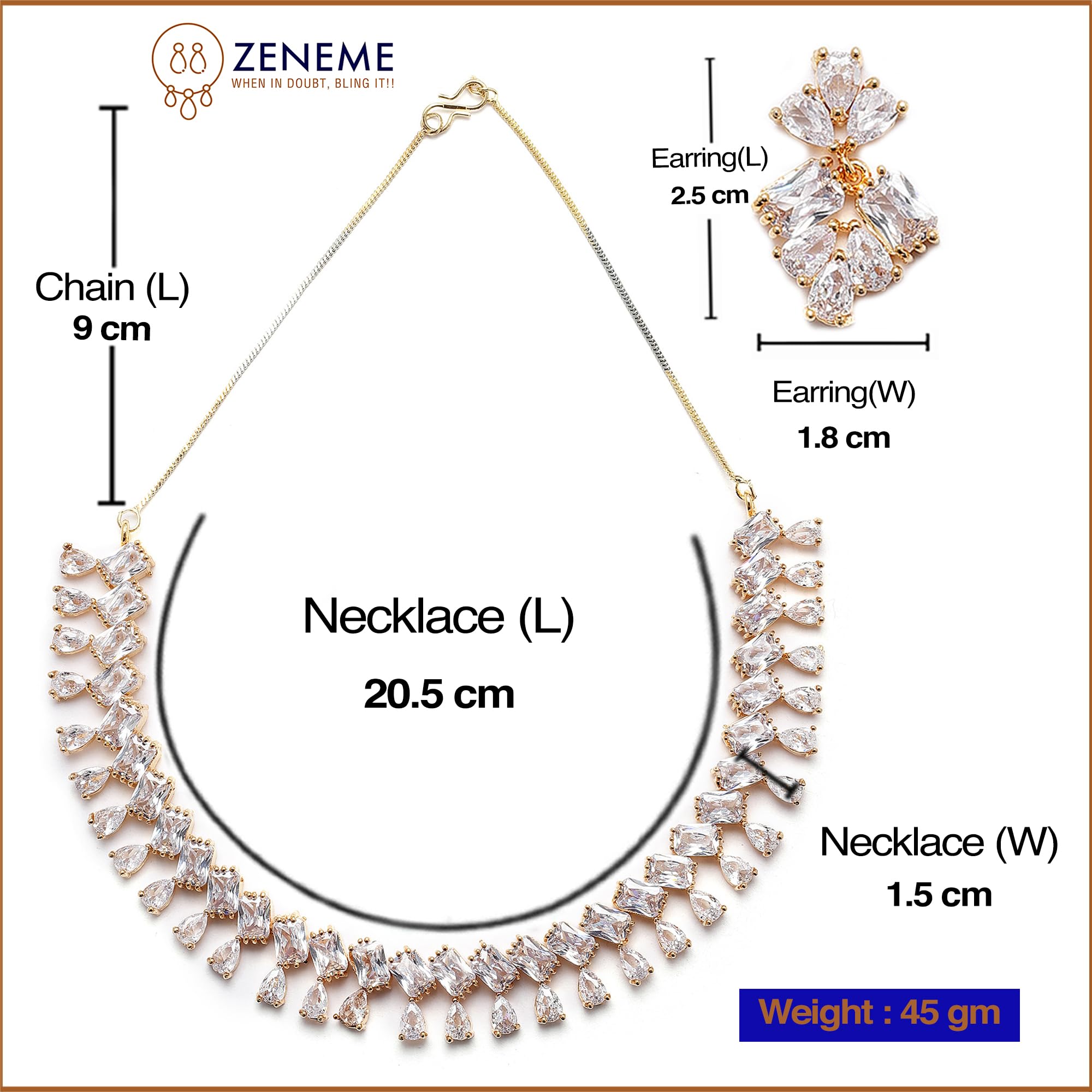 American Diamond Studded Necklace Set