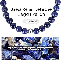 Vista 55 de Black Beaded Bracelets for Men Boys: 6mm Obsidian Onyx Lava Beads Mens Bracelet Set Mens Jewelry - Cool Anniversary Valentines Fathers Birthday