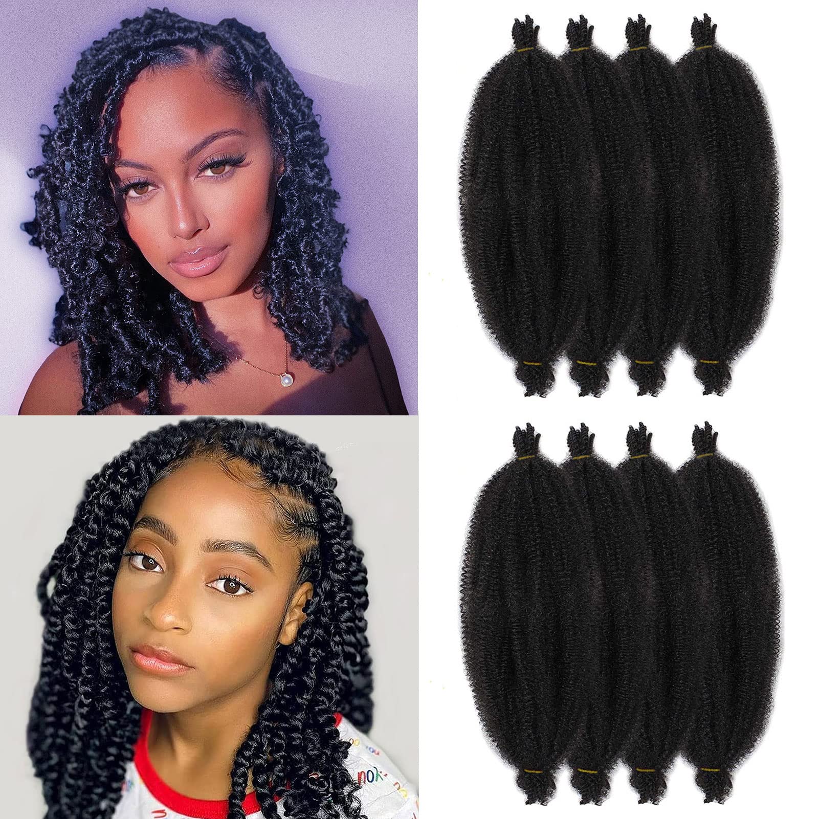 Buy Springy Afro Twist Hair Pre Stretched Braiding Hair 16 Inch Pre 