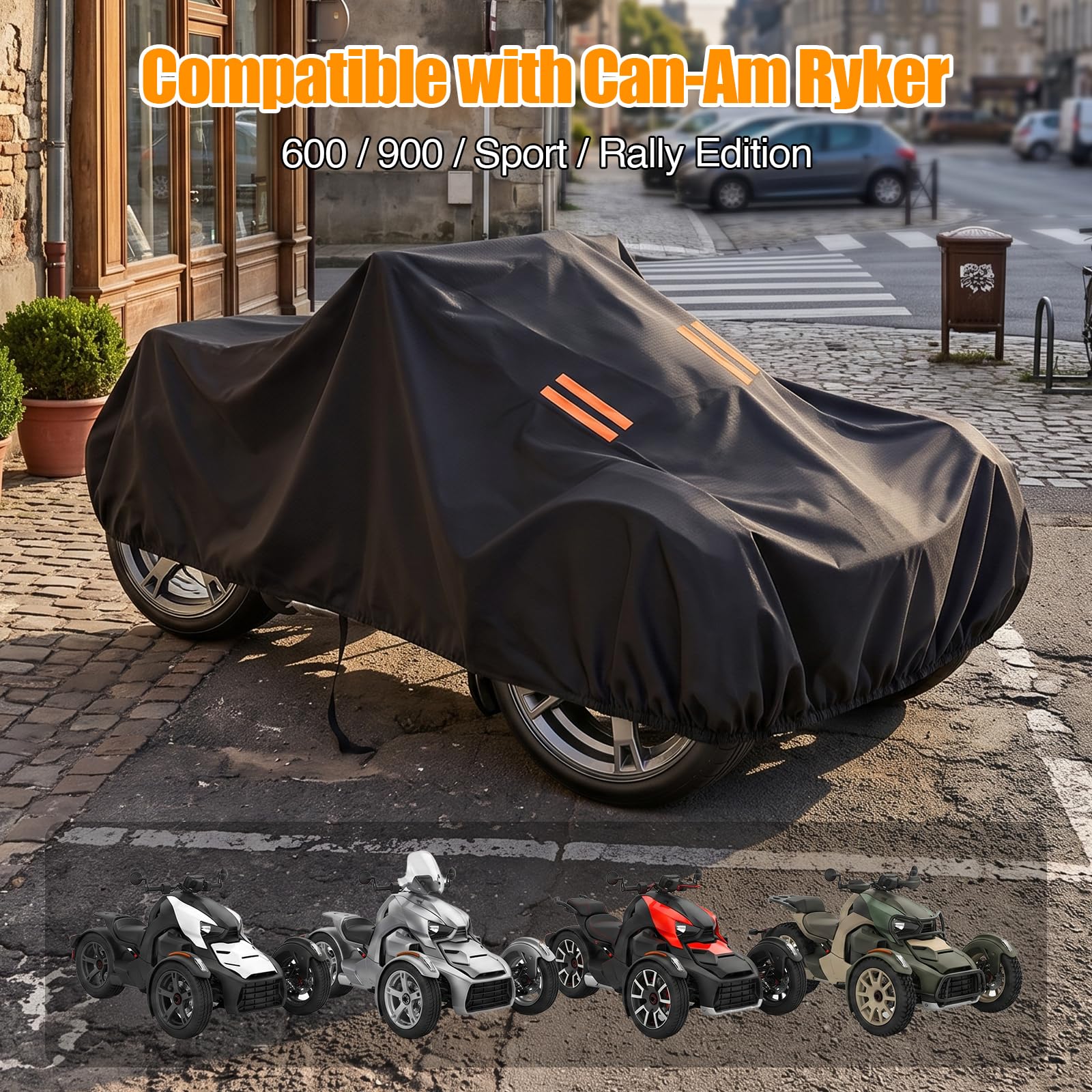 Housse de protection imperméable pour moto Can-Am Ryker – Protection contre la pluie et le soleil – Bâche anti-poussière pour vélo d'extérieur