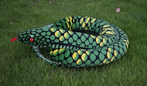 Miniatura 2 de a-cool 113" gigante de peluche de peluche de Boa Snake, color verde