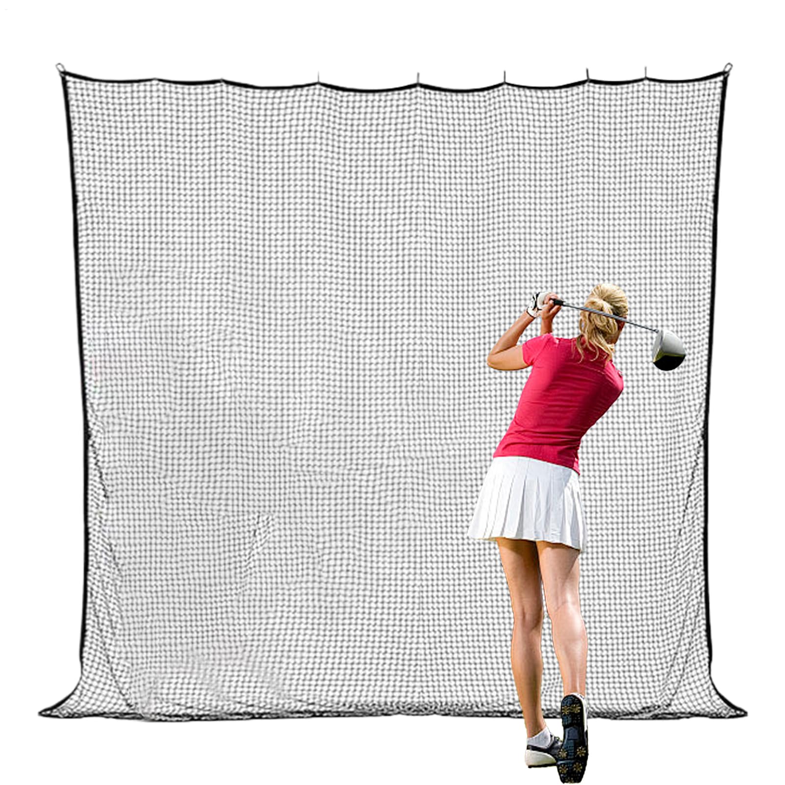Filet de golf noir de 3 x 3 m, filet d'entraînement de golf, barrière de sport, filet de simulateur d'extérieur très résistant, filet de retour de sport, filet de conduite pour baseball, hockey