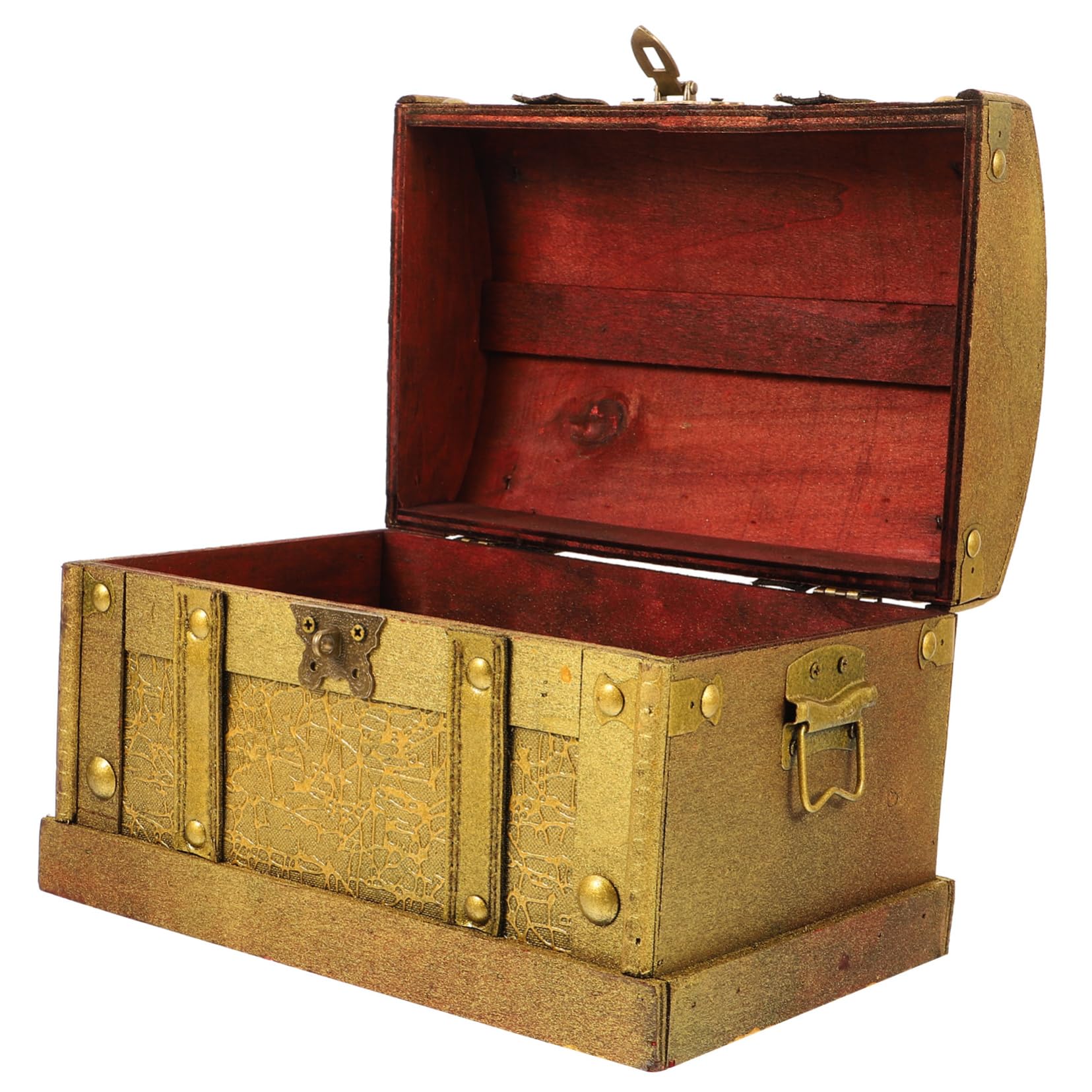 GOOHOCHY Wooden Vintage Treasure Box with Lock Small Organizer for Jewelry Collectibles Keepsakes Elegant Design for Home Decor and Special Occasions