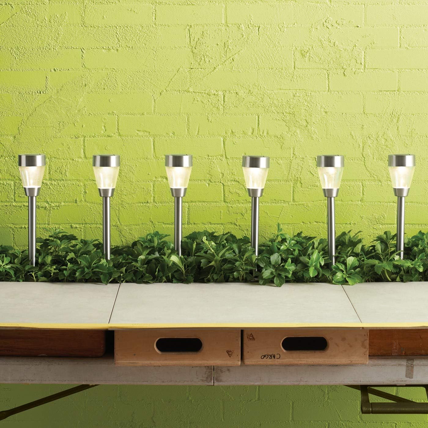 Room Essentials Outdoor LED Stainless Steel Pathway Lights 6 Pack Everything Else