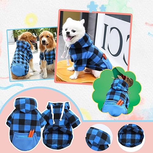 Miniatura 3 de Suéteres para cachorros extra pequeños, para otoño e invierno, con cremallera, bolsillo de vellón, sudadera con capucha para perros, ropa cálida