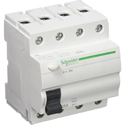 Schneider Electric A9Z05425 ID K, Interruptor Diferencial, Clase AC, 4P, 25A, 30mA, 68mm x 72mm x 81mm, Blanco