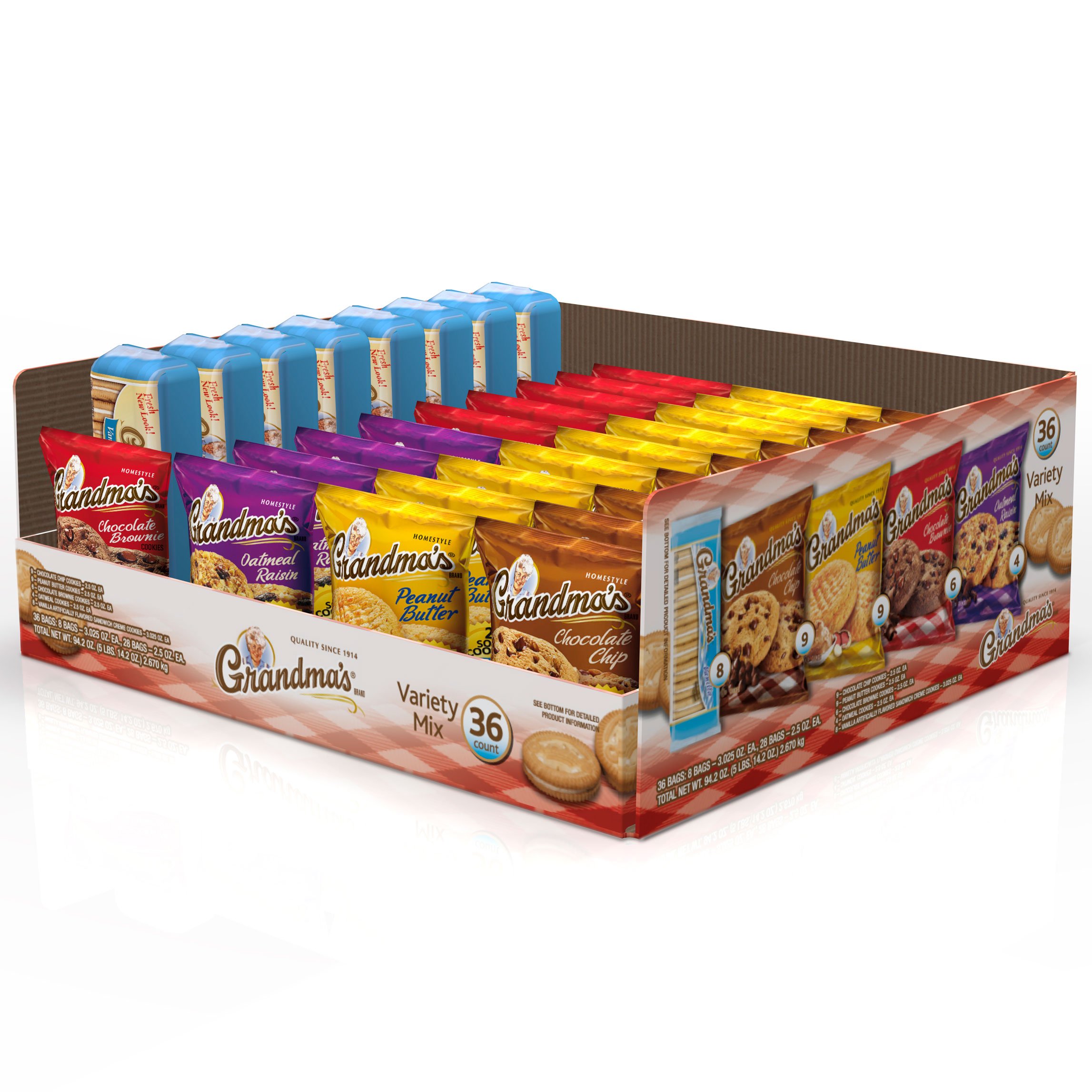 Grandma's Cookies Variety Pack, 36 Count Buy Online in United Arab