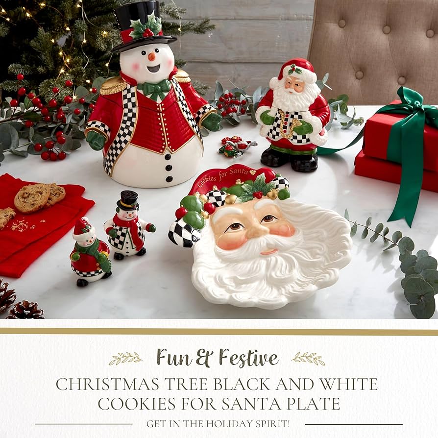 Amazon.com | Spode Christmas Tree Black and White Santa
