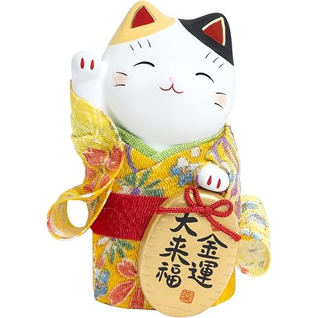 NAGAI JAPAN MITOUKAN Japanese Good Luck Maneki Neko Beckoning Cat
