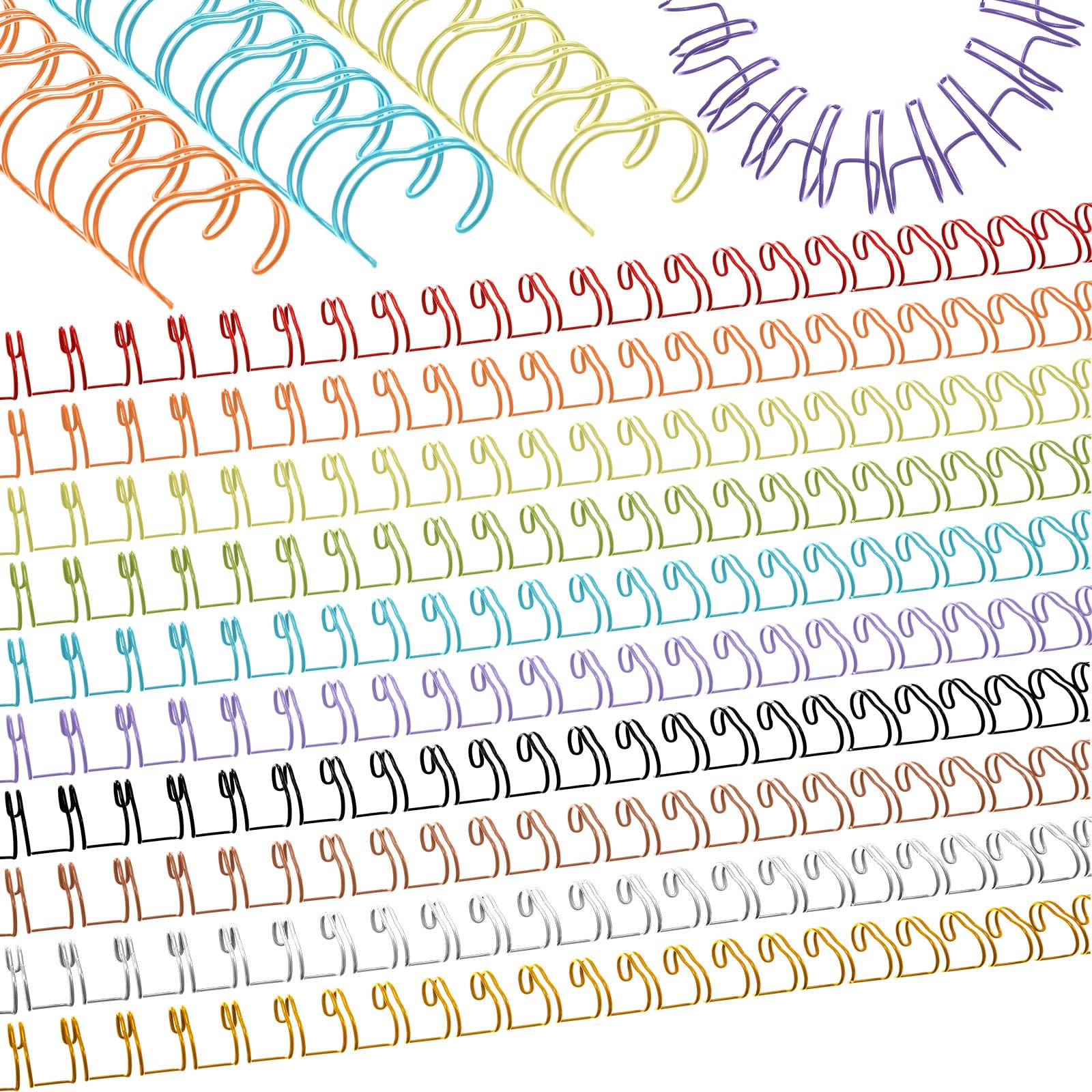 MorningRo 100 Pcs 5/8" Metal Double Loop Binding Wires Bulk Binding Coils