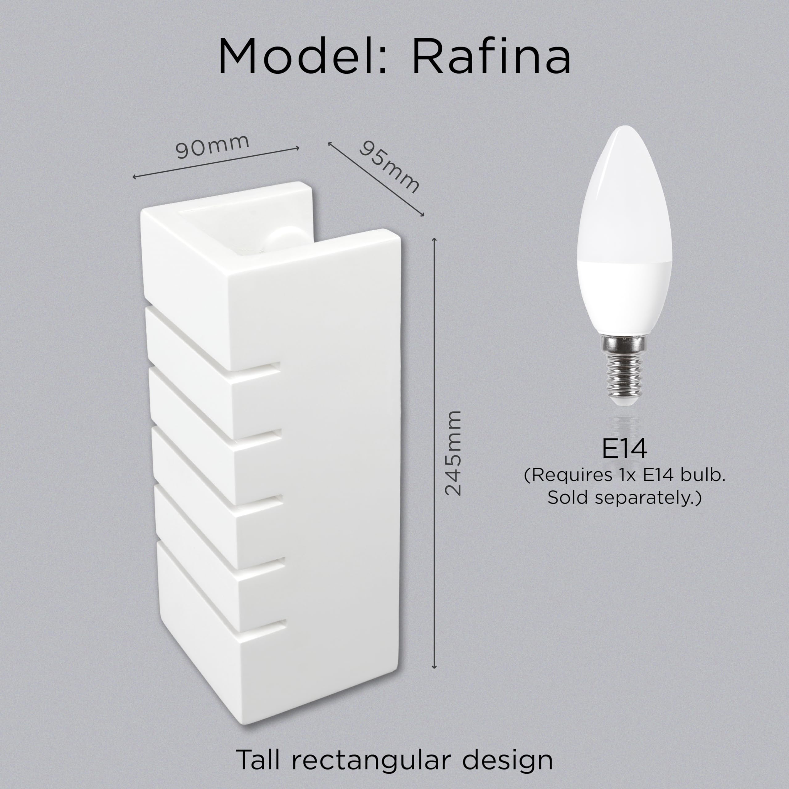 Integral LED Rafina Indoor Decorative Paintable Plaster Up & Down Wall Light, Requires 1x E14 LED Bulb (Sold separately) - Image 4