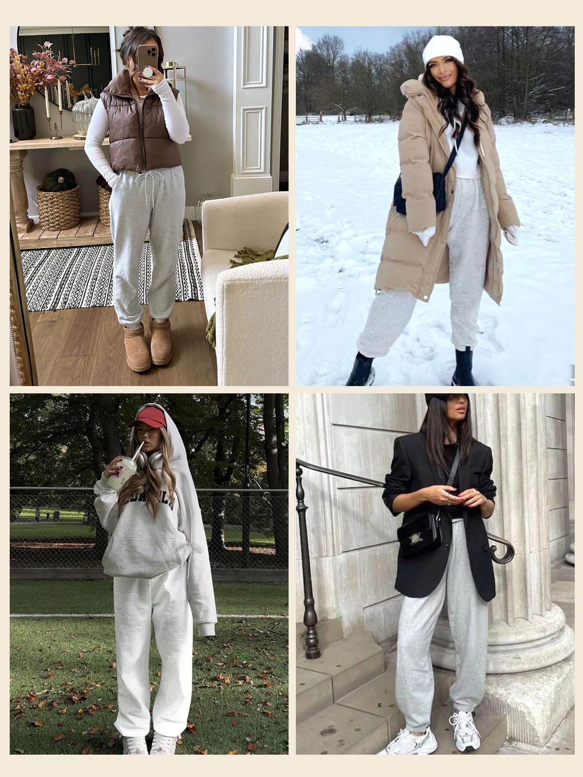 EBANKU Pantaloni della Tuta Foderati in Sherpa da Donna Pantaloni da Jogging Foderati in Pile Termico con Tasche Pantaloni Spessi Caldi Invernali Tuta per Casual, Palestra e Jogging