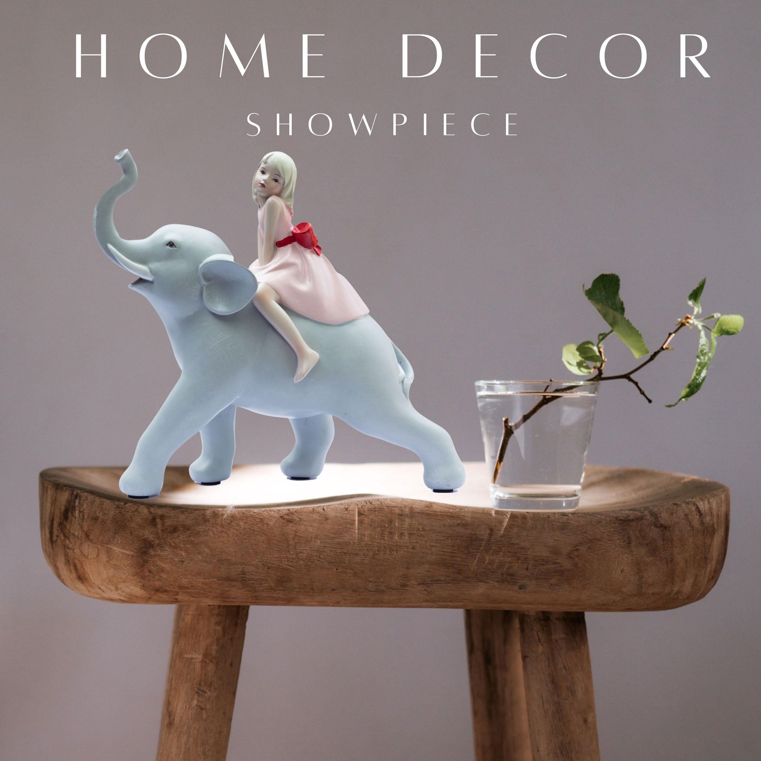 Adorable 8" Elephant & Girl Statue - Resin Tabletop Home Decor for Living Room, Showroom - Gift for Anniversary, Mother's Day, Wedding, Birthday, Housewarming, Diwali — photo — 4 of 8