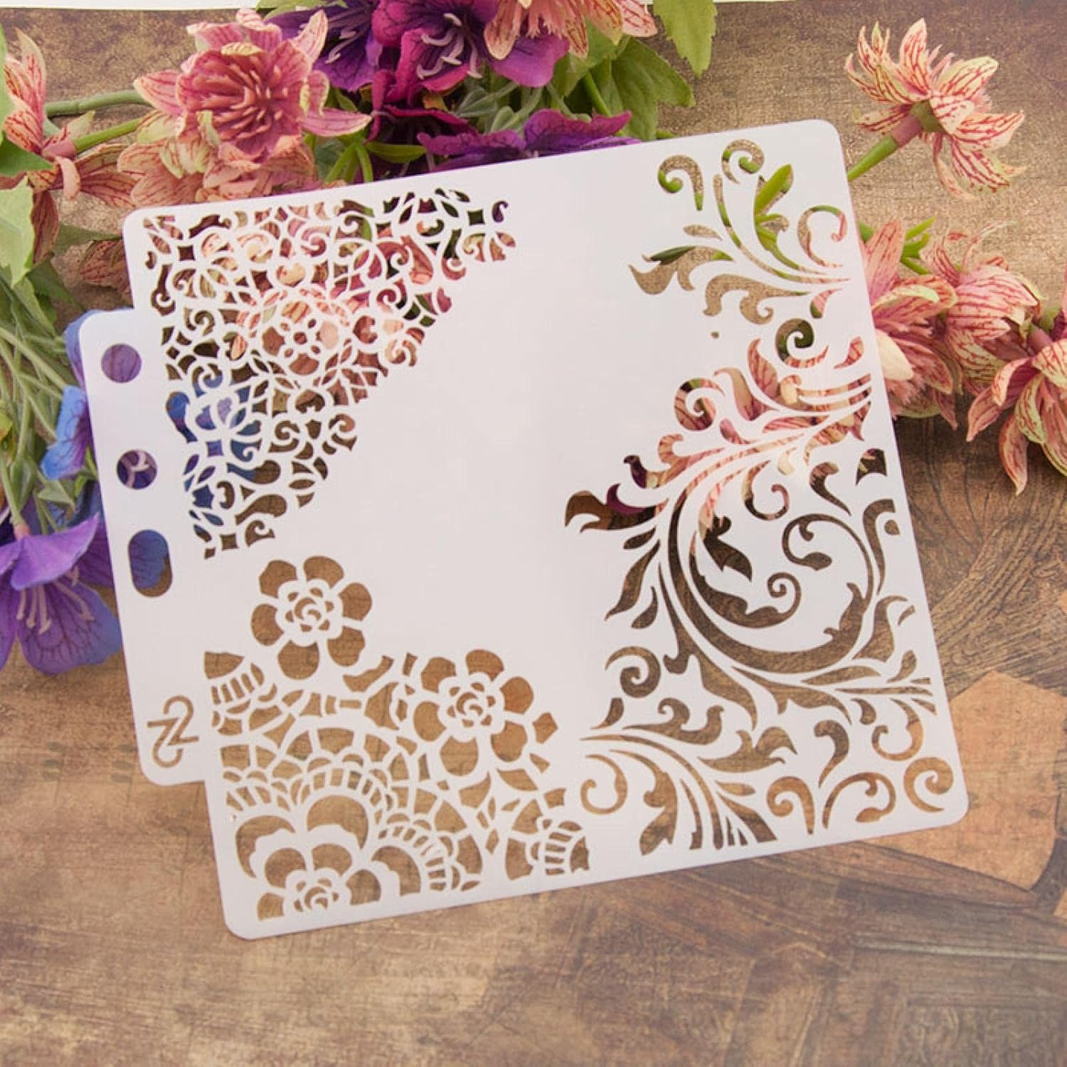 Stencils for Painting on Wood,13cm Circle Edge Stencils