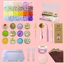 KUKUAN Sealing Stamp Set, Sealing Stamp, 24 Colors Wax Beads, Color Pen Notebook, Birthday Gift, Handmade DIY, Japanese Instruction Manual Included