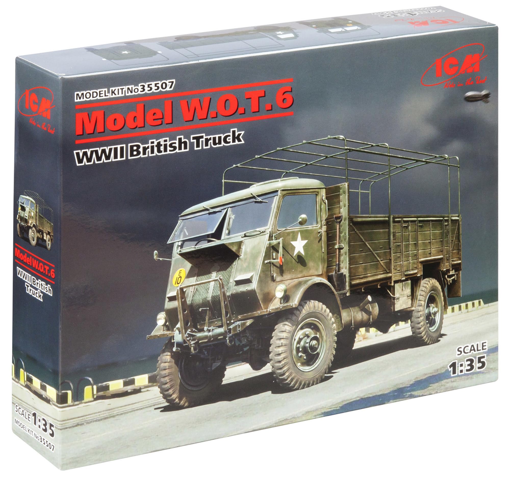 ICM 35507 Model W.O.T.6, WWII British Truck Military Model Kit, Grey