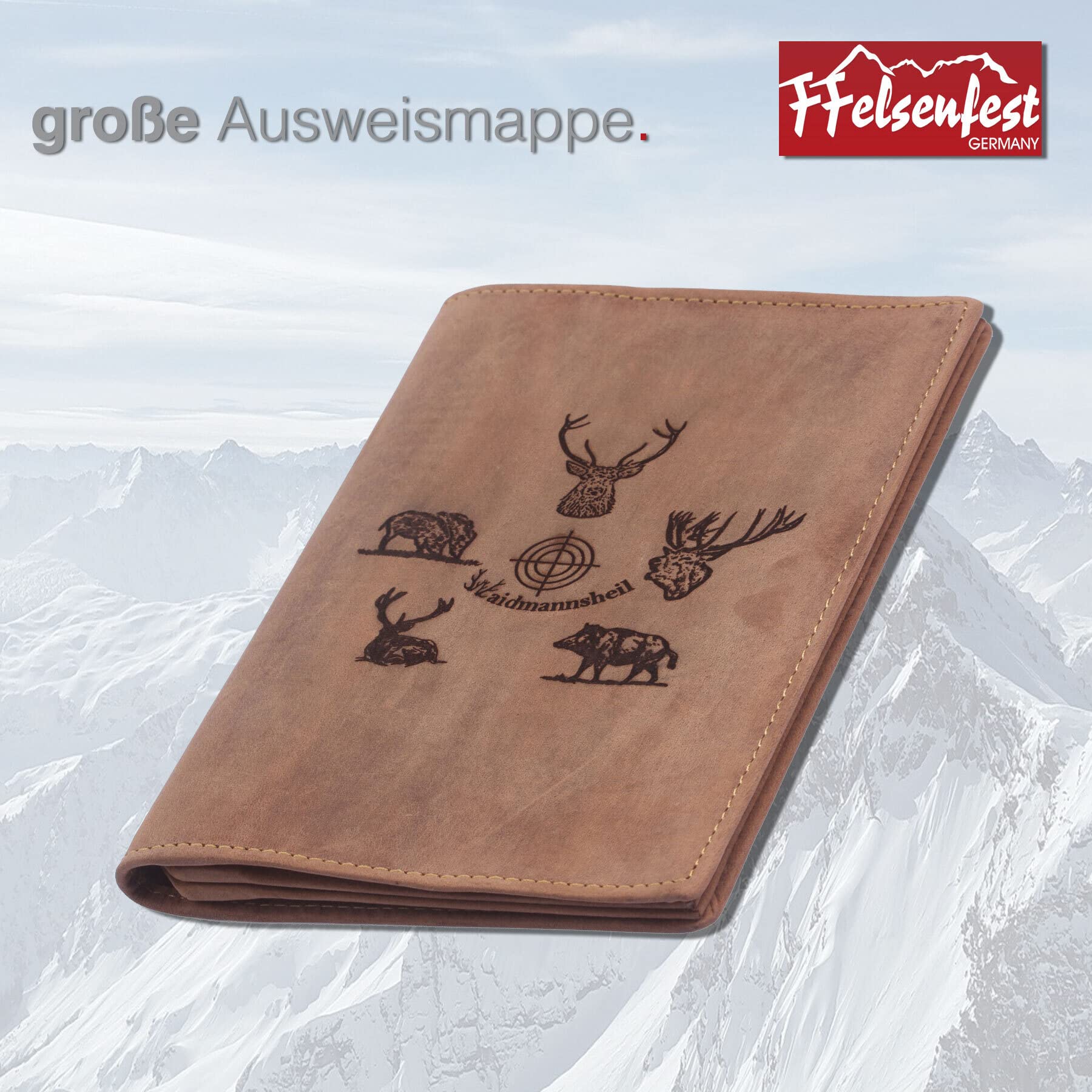 Waffenscheinmappe mit Jagdmotive Ausweishülle Hülle DIN A6 Etui für Jagdschein, Begehungsschein, Waffenbesitzkarte