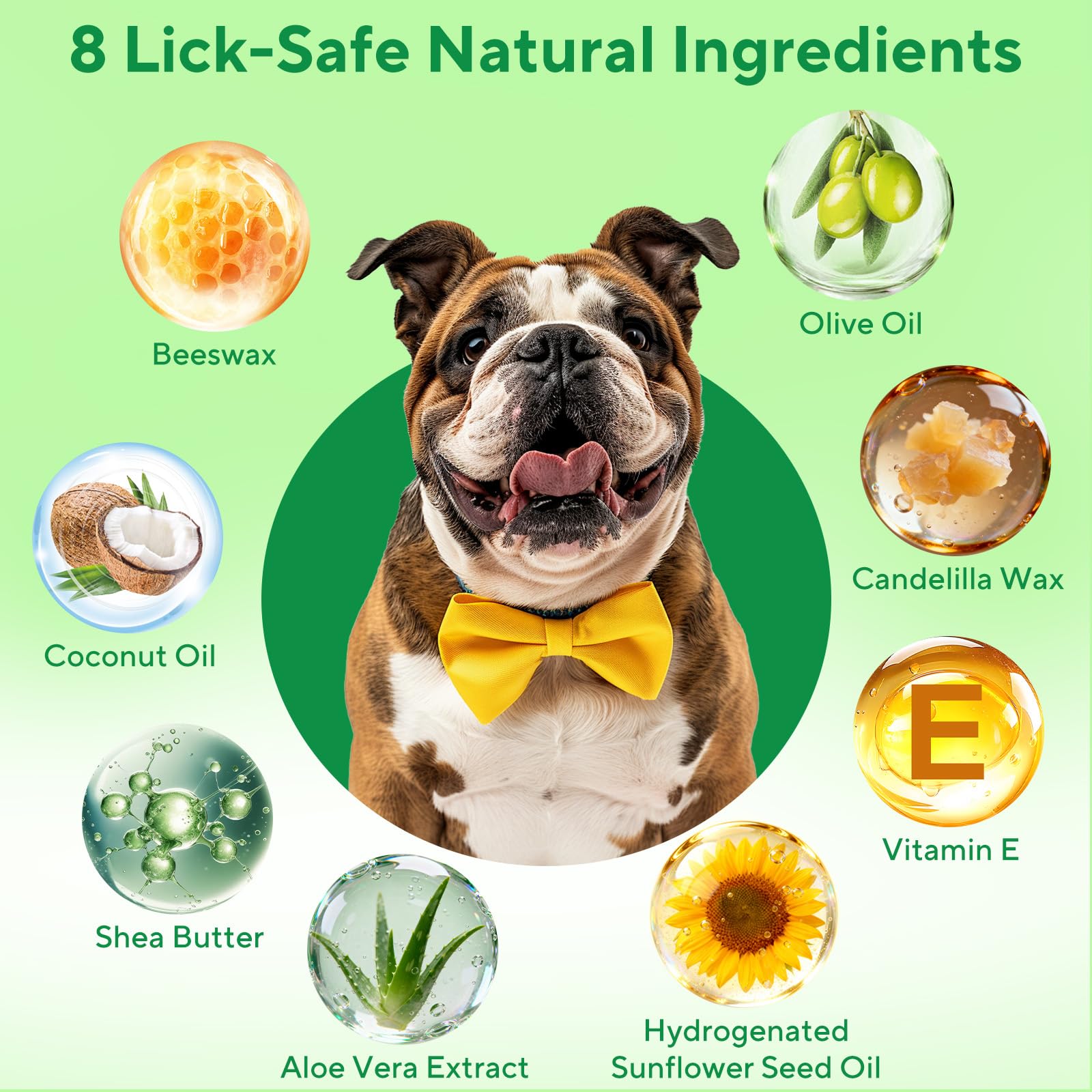Lick-Safe Dog Paw & Nose Balm, Dog Paw Wax Protector with Coconut Oil, Moisturizer Soother Dry Cracked Snout & Pads, All-Natural Nose Butter & Cream for Horse Hoof, Cat Petts Care, 2.8oz/80g - image 2