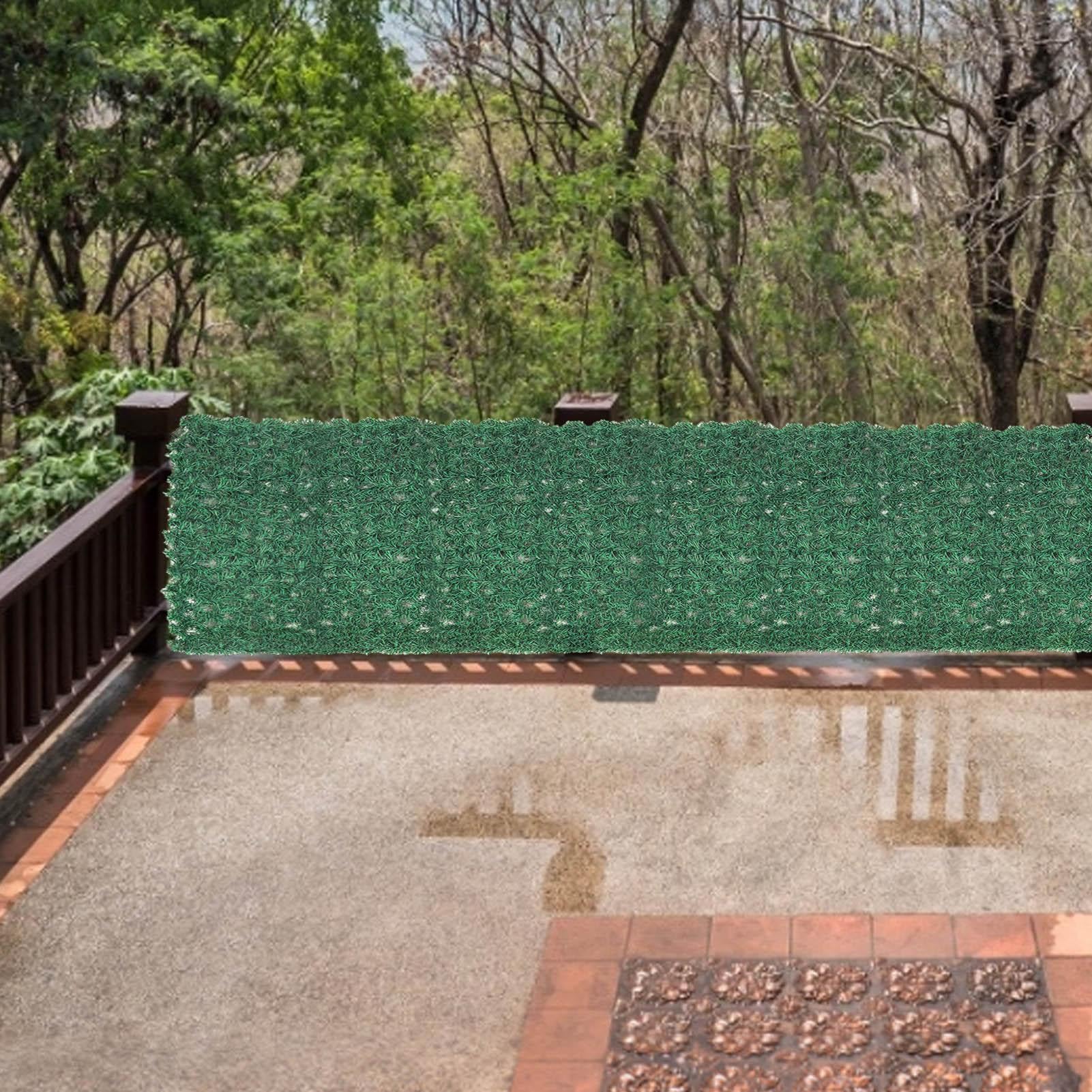 Sztuczne Ogrodzenia Balkonowe Ivy - Green Ivy Fences Osłony poręczy ekranowych | 0.5x2m sztuczny żywopłot ogrodzenie ekran zasłaniający bluszcz ogrodzenie zasłaniające prywatność na wystrój podwórka p