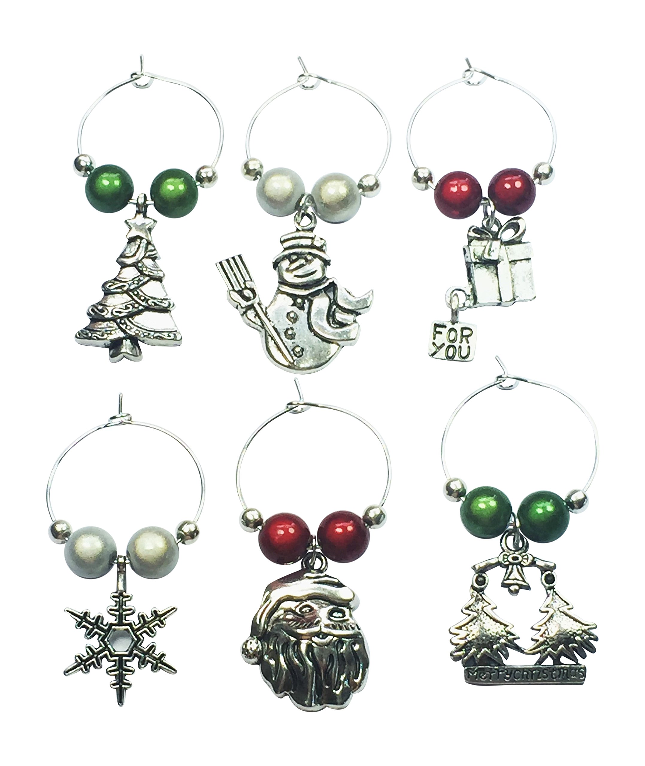 Libby's Market Place Multicolour Merry Christmas Wine Glass Charms With Gift Bag